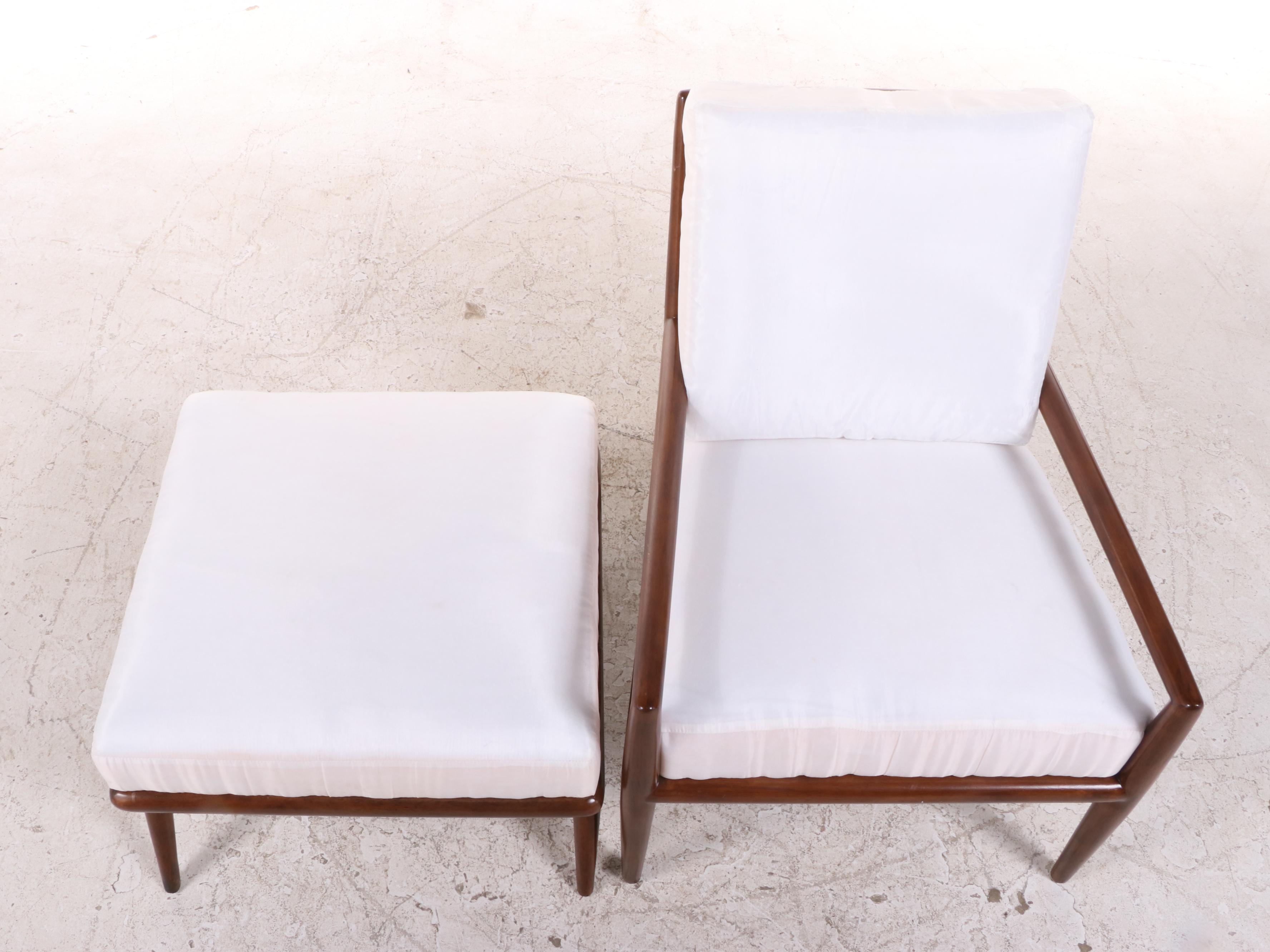 MLW Chairs Modernist Style Hardwood Lounge Chair and Ottoman