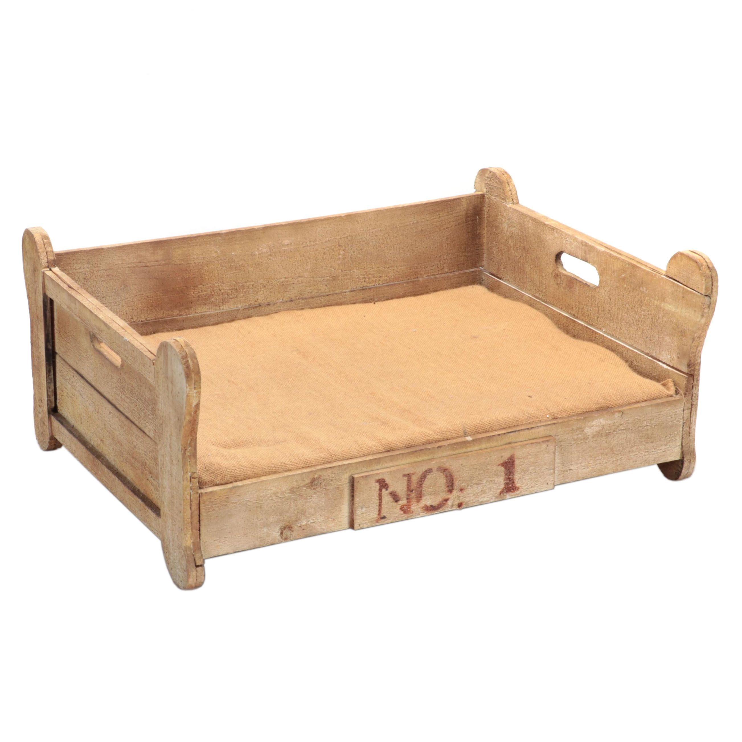 UMA Enterprises Wooden Crate Style "No. 1" Pet Bed with Cushion