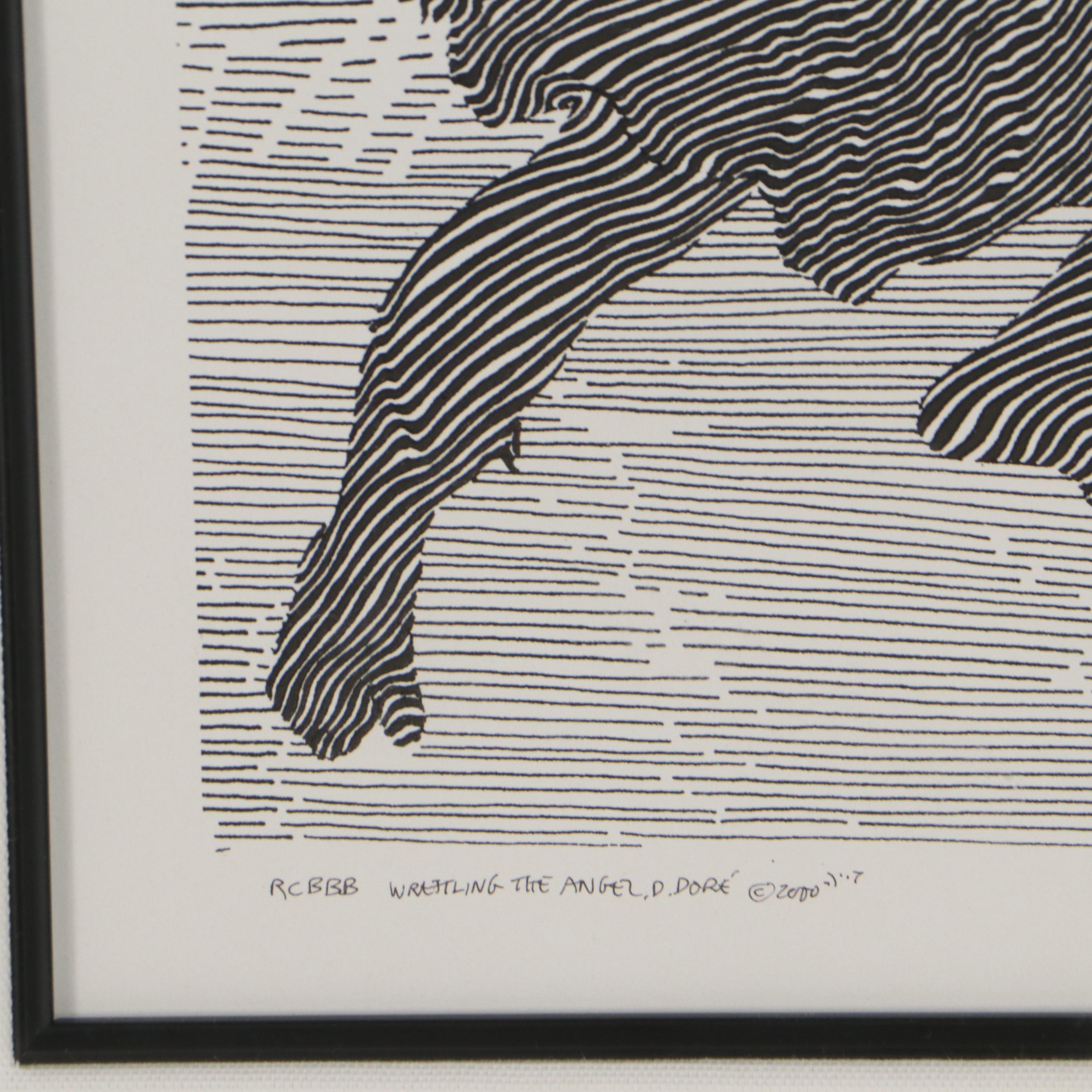 Guillaume Azoulay Digital Print "Wrestling the Angel"