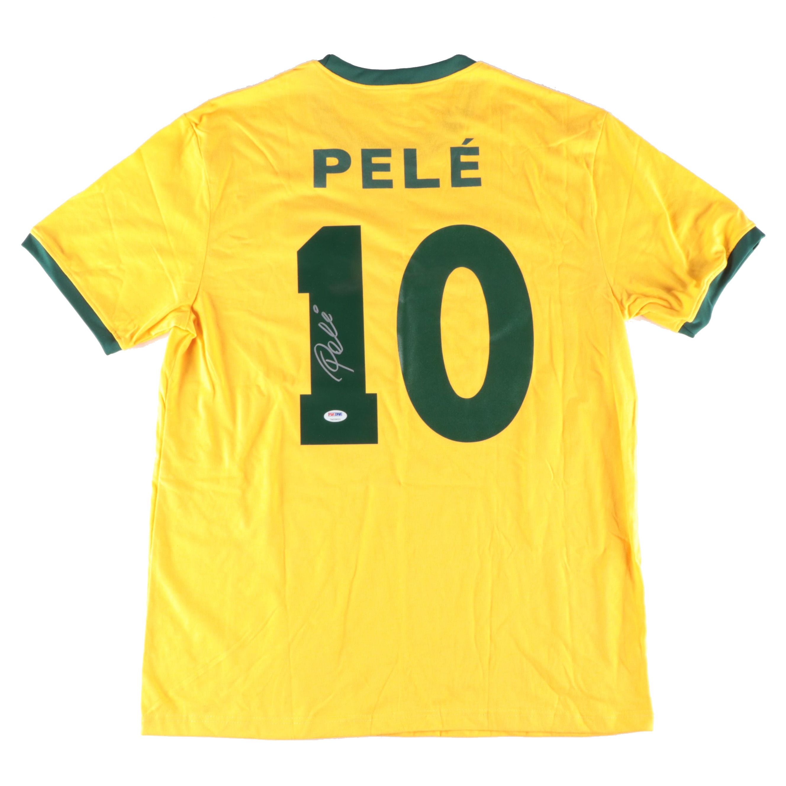 Pelé Brazil Signed Soccer Jersey, PSA COA