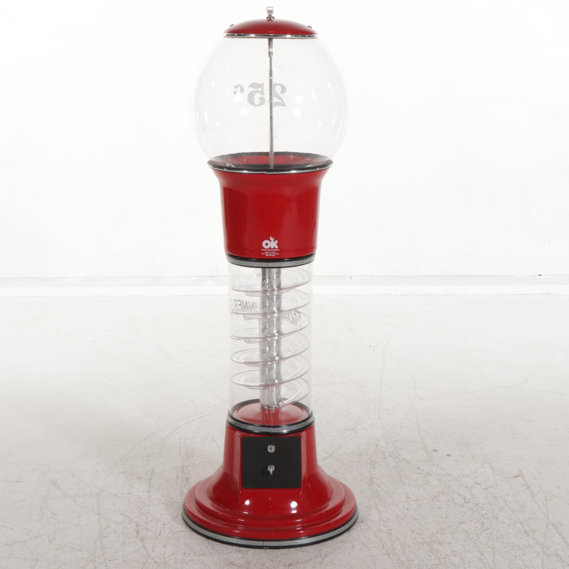 OK Manufacturing "Road Runner" Spiral Gumball Machine