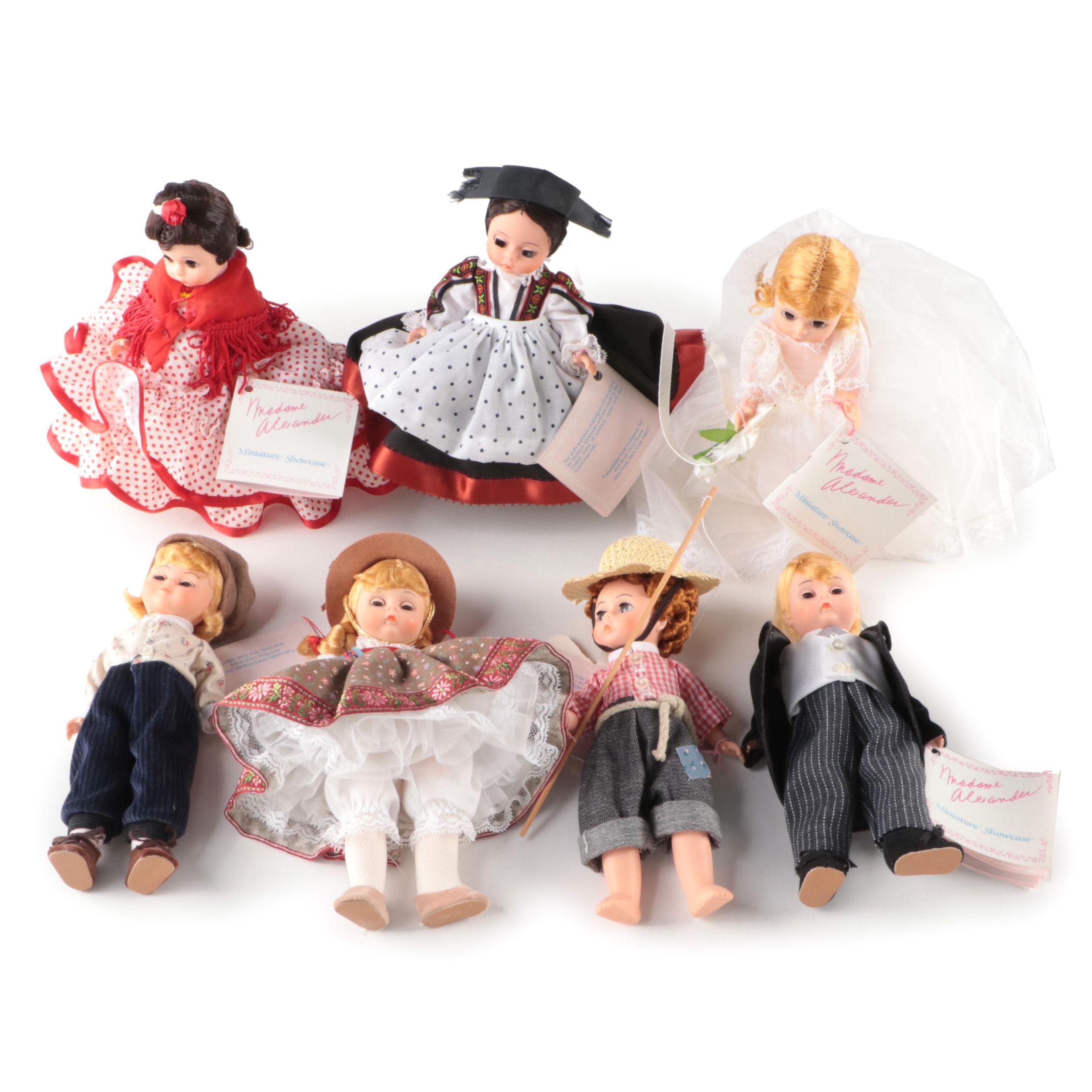 Madam Alexander "Huckleberry Finn", "Tom Sawyer" with Other Dolls