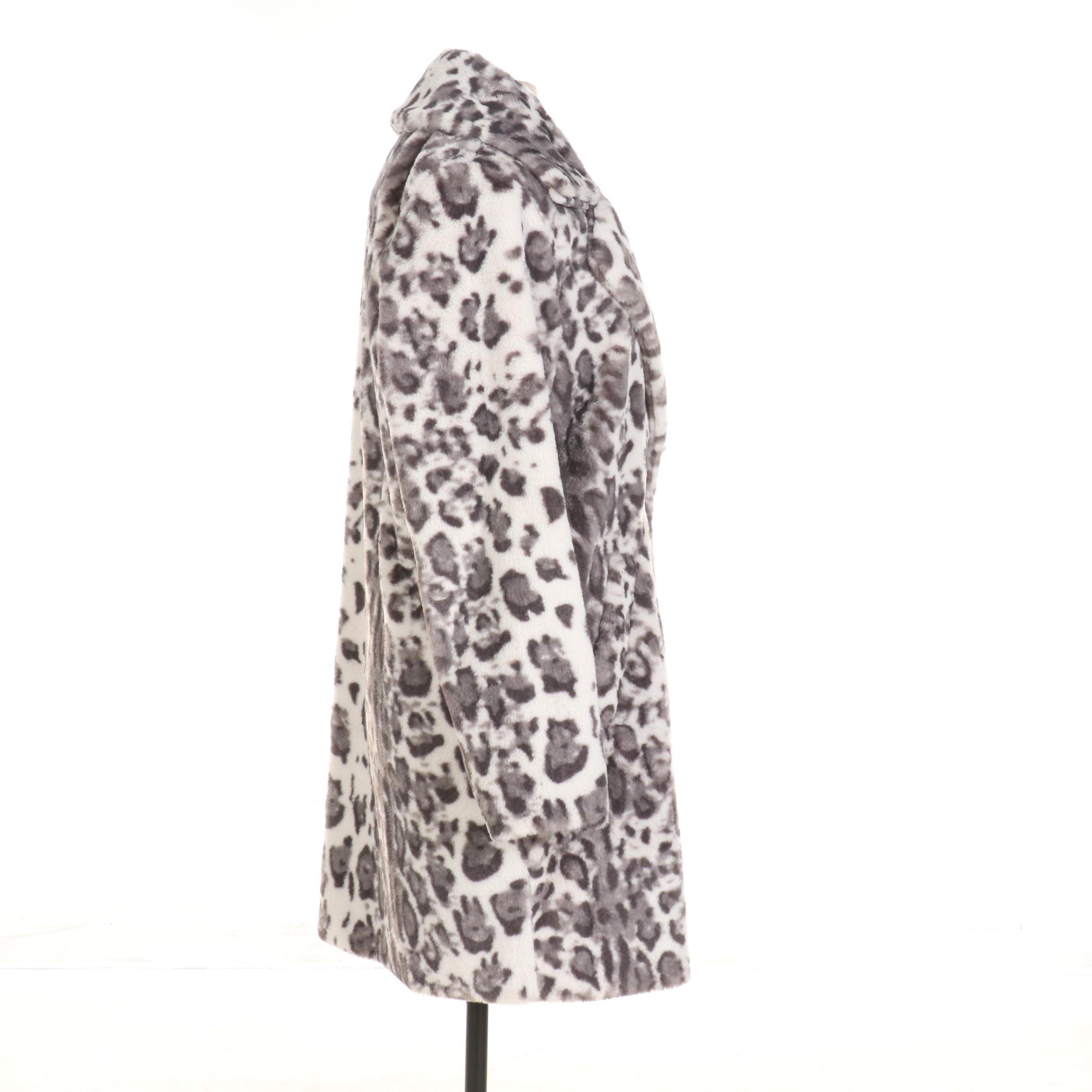 Hollister Faux Fur Leopard Print Coat