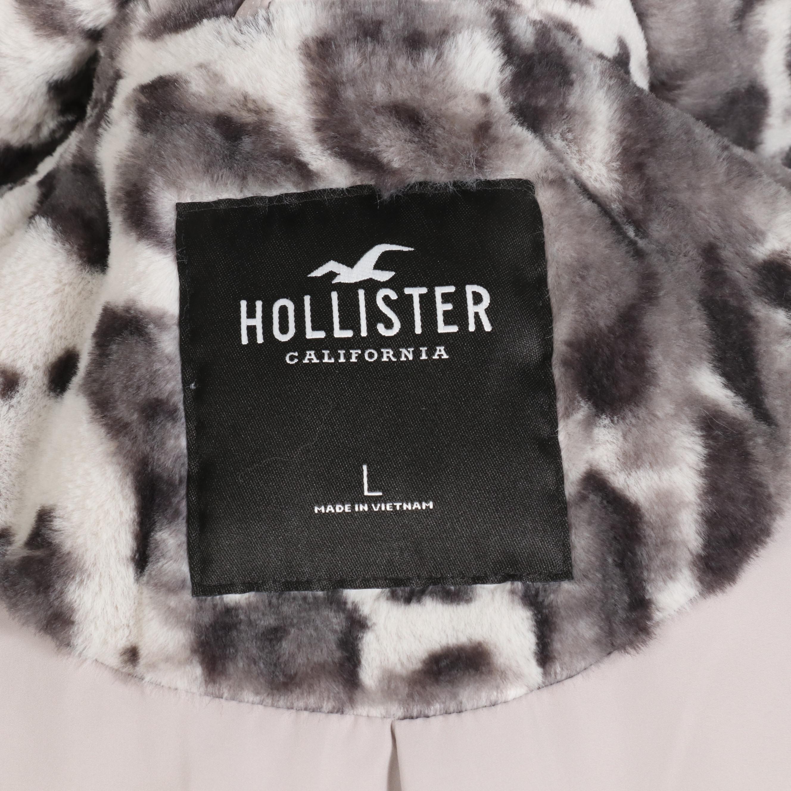 Hollister Faux Fur Leopard Print Coat