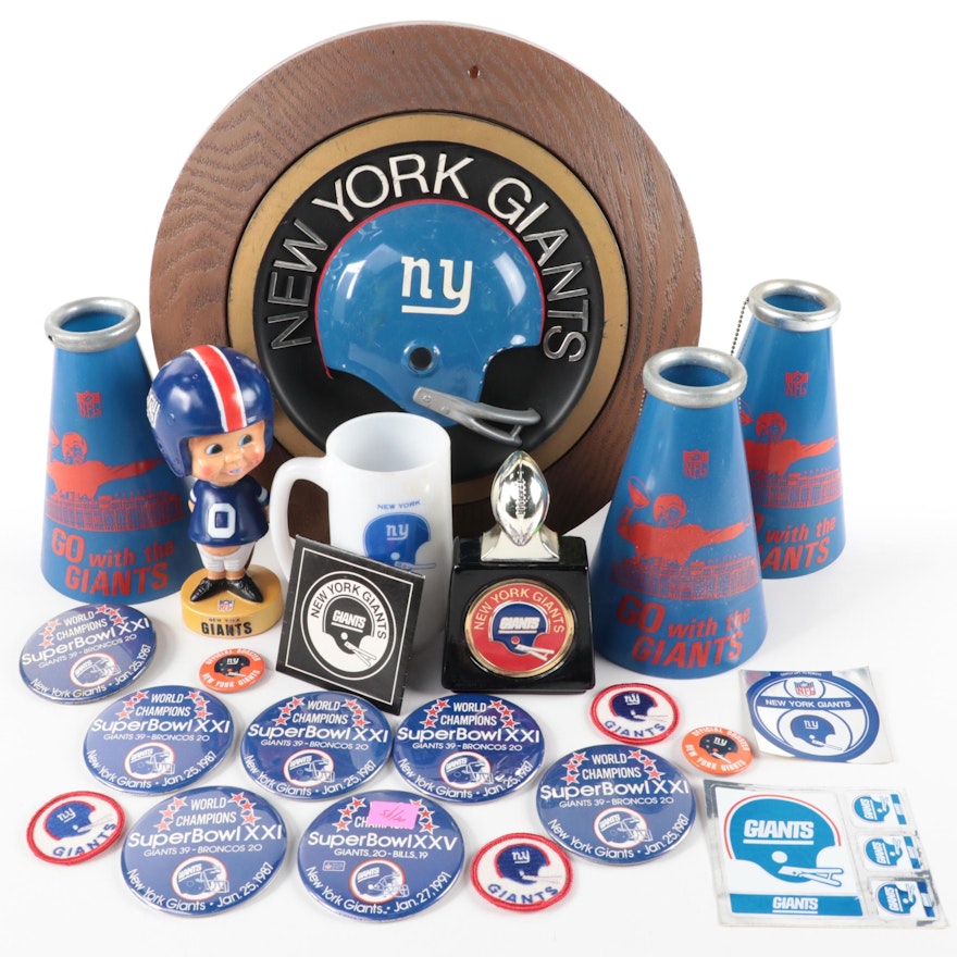 NFL New York Giants Plaque, Bobblehead, Megaphones, Pinbacks and More