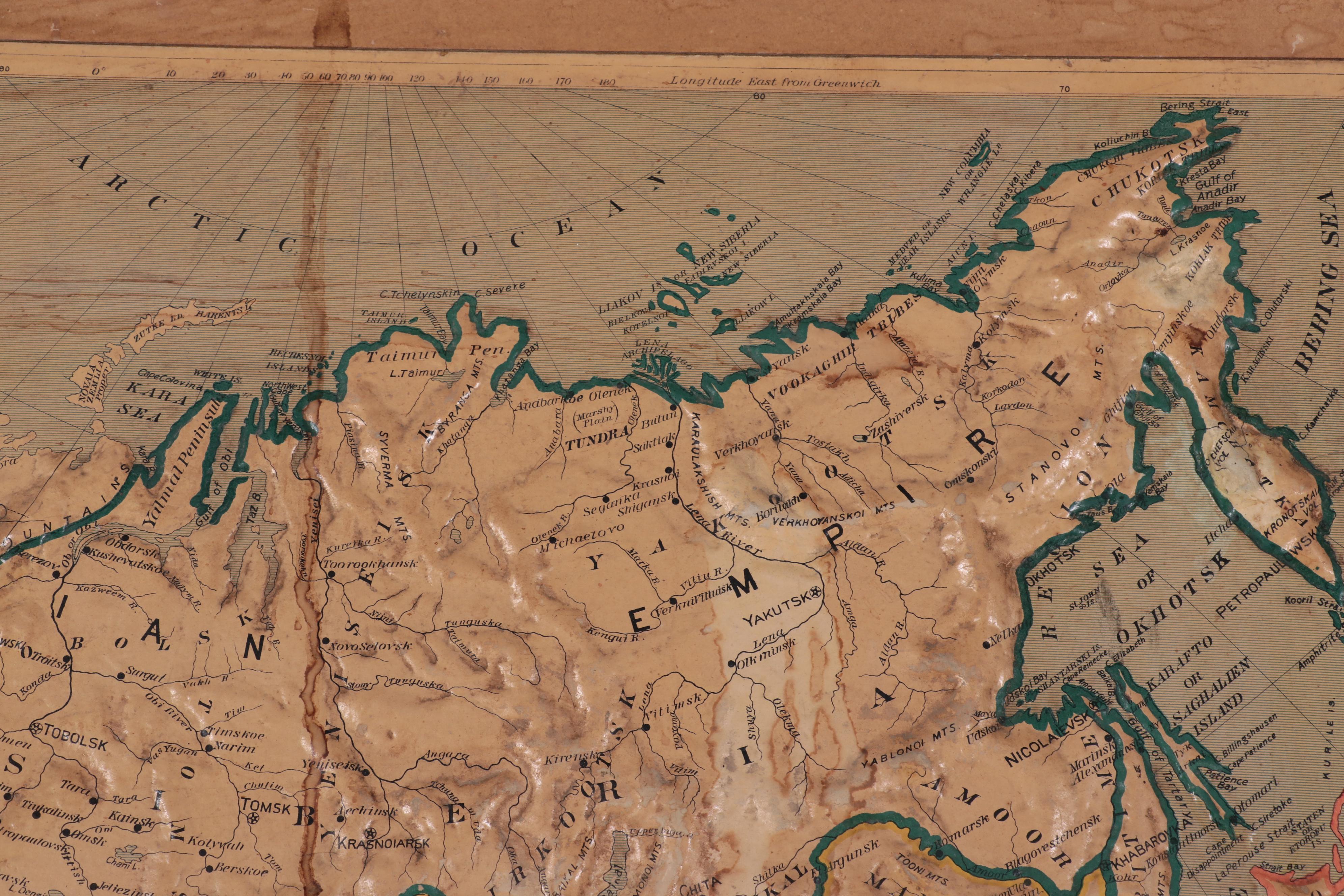 Central School Supply House "Relief Map of Asia," 1895