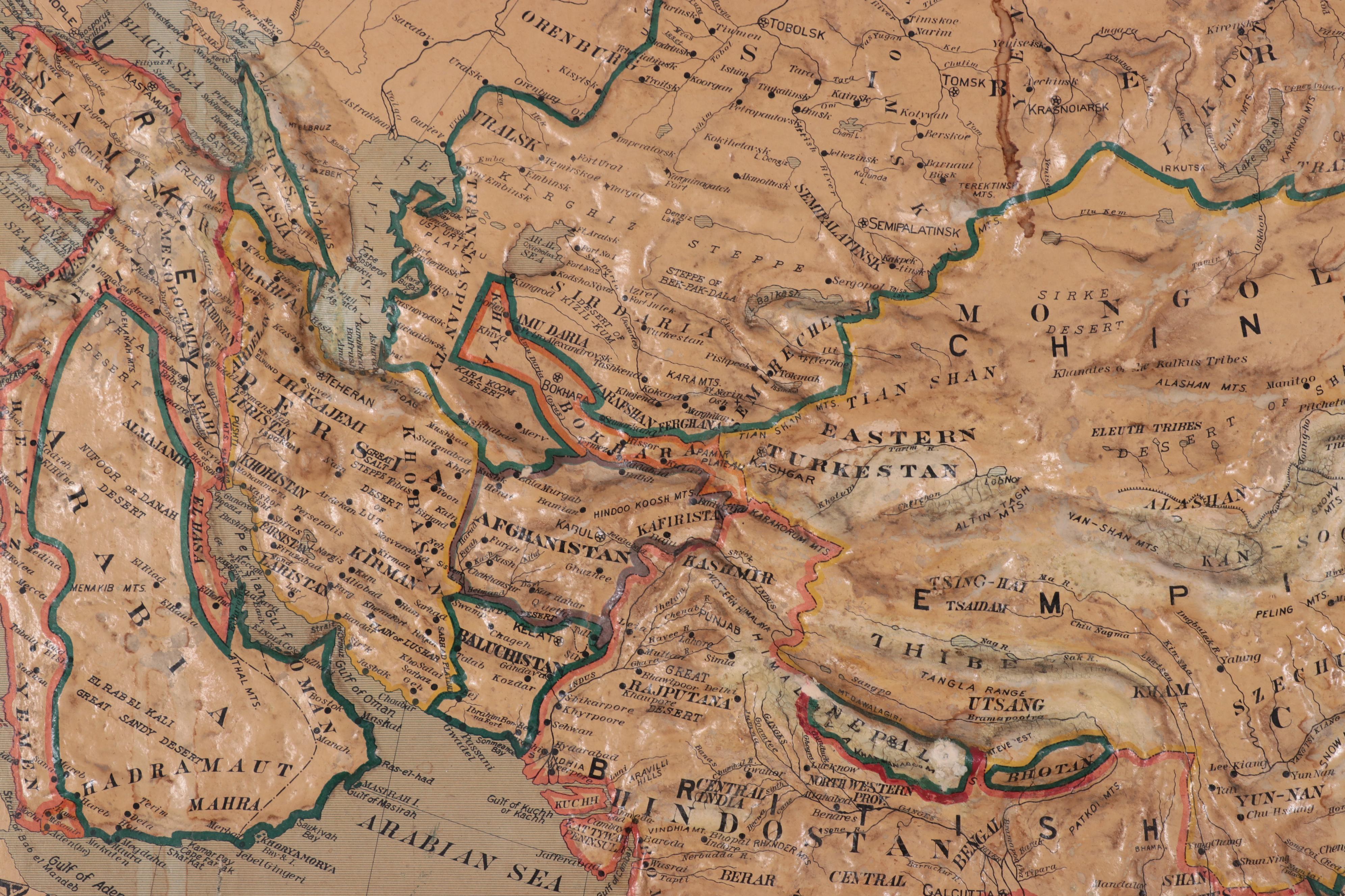 Central School Supply House "Relief Map of Asia," 1895