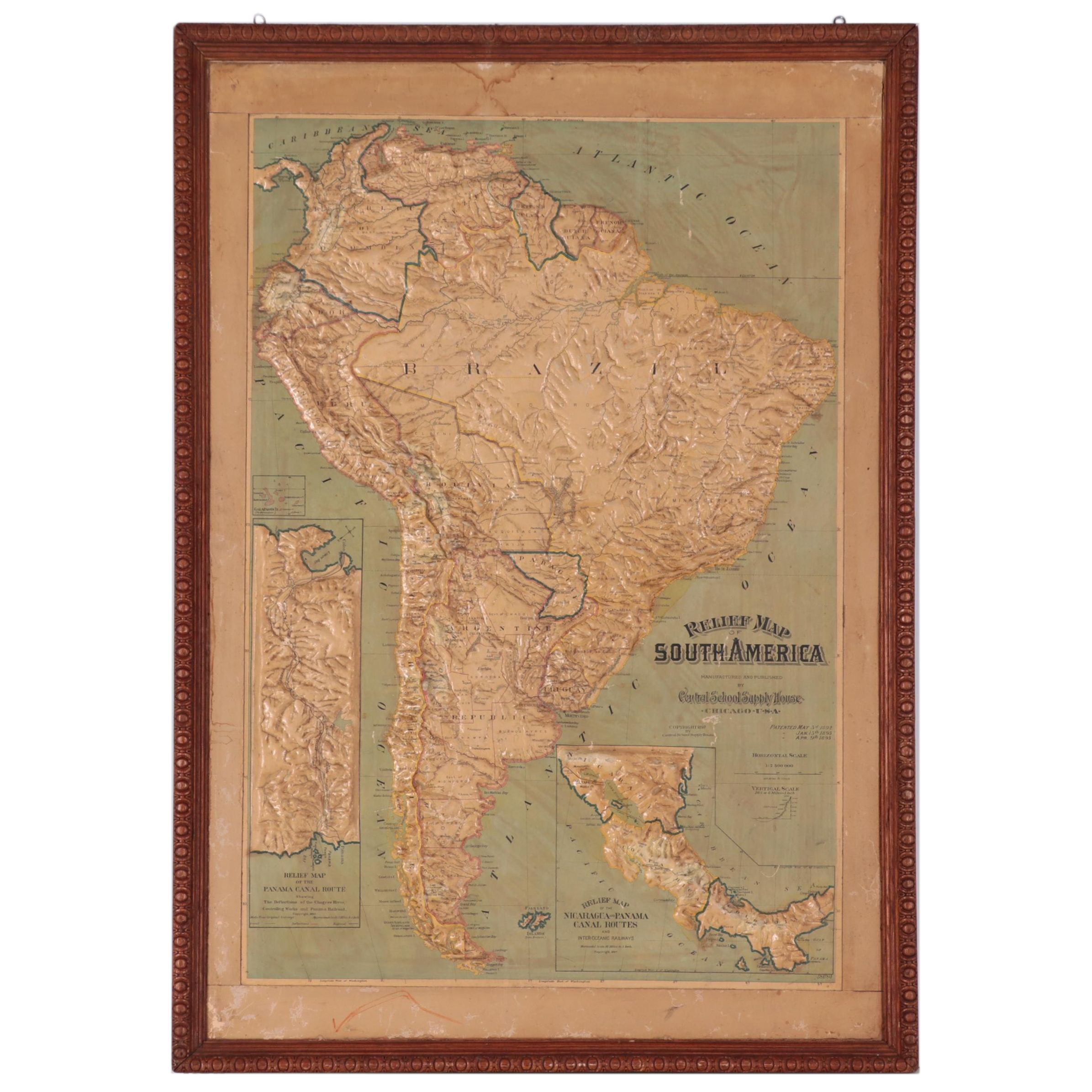 Central School Supply House "Relief Map of South America," 1897