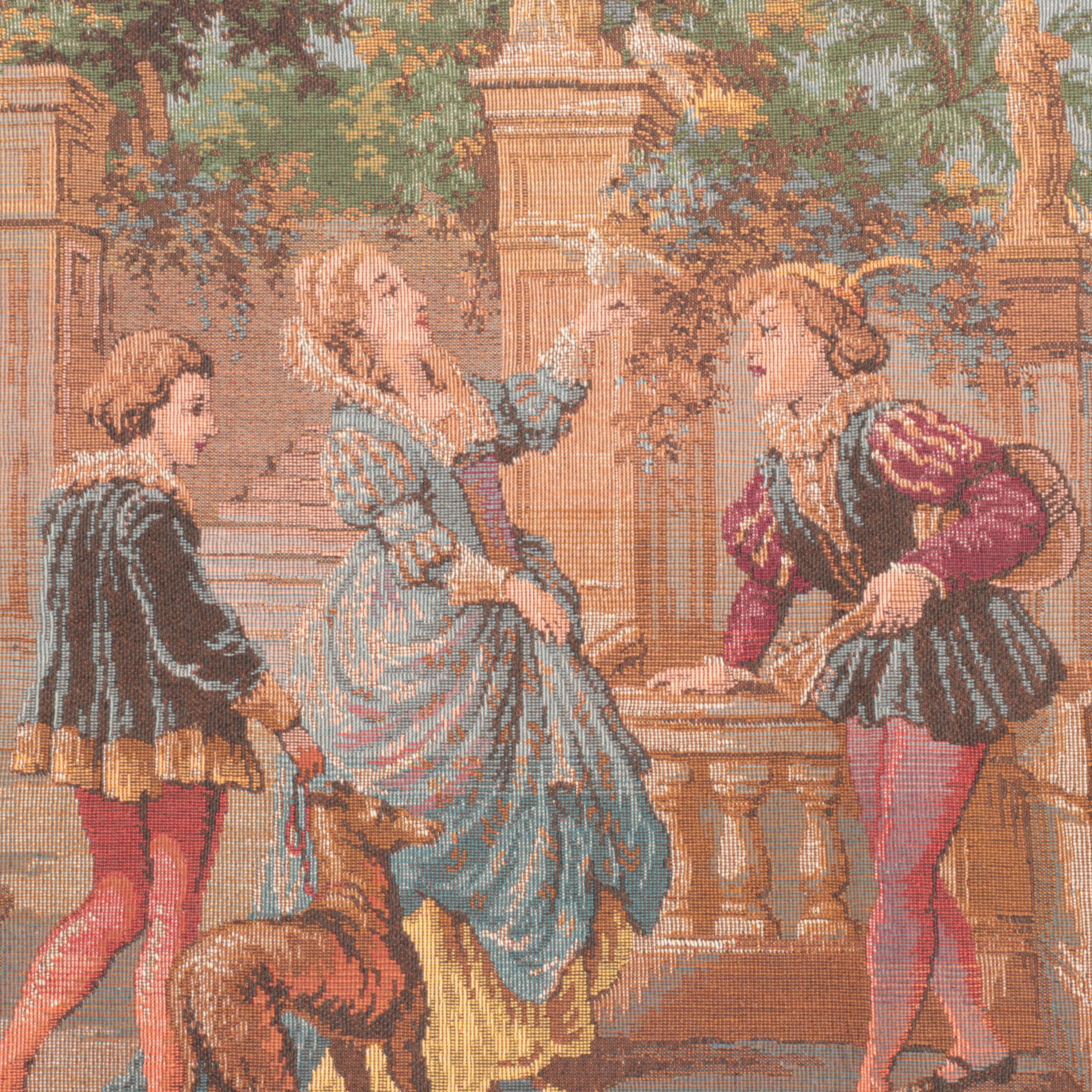 Rococo Style Machine Woven Tapestry of Venetian Canal Scene