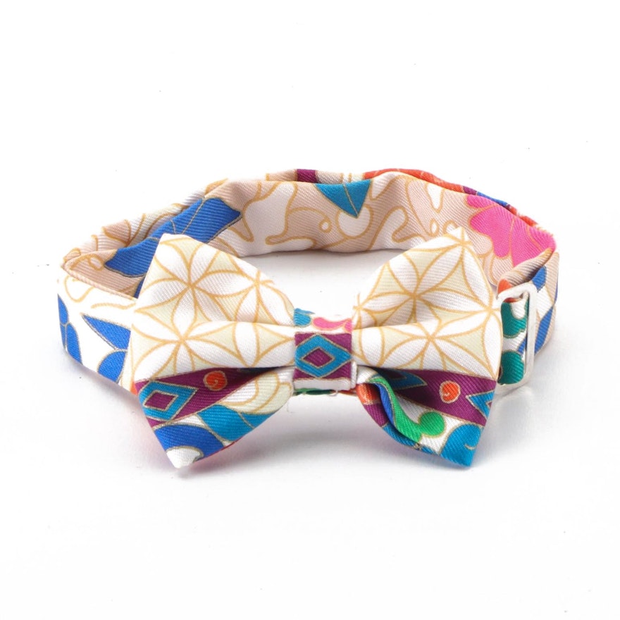 Hermès Children's Bow Tie in Printed Silk Twill with Box