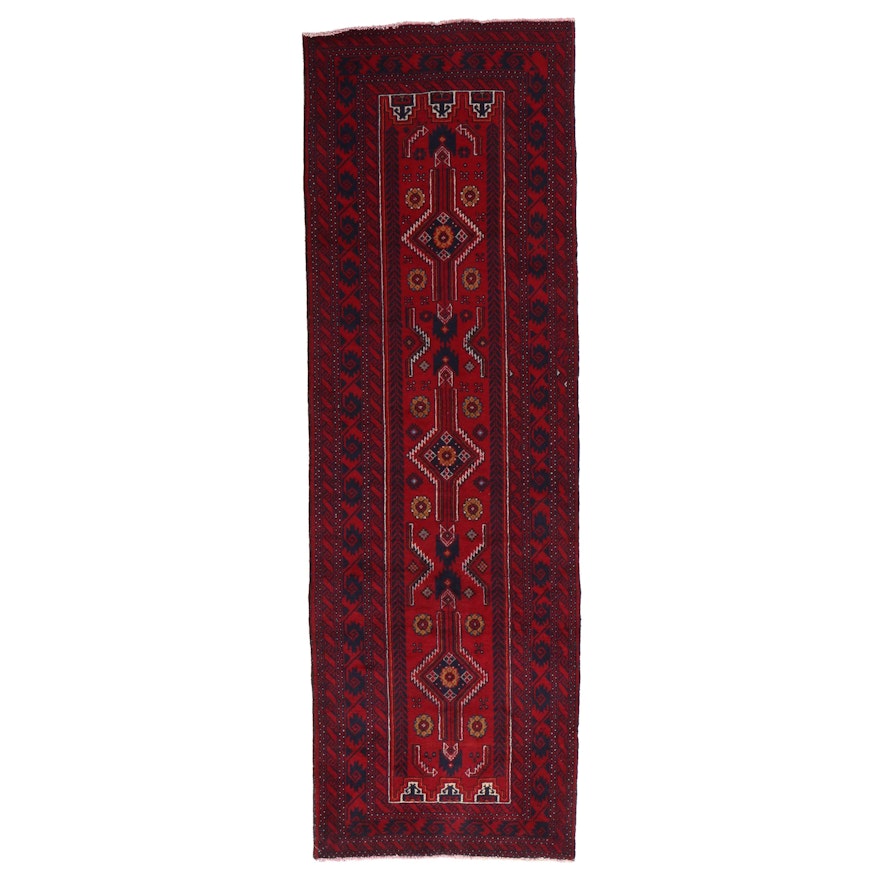 3'2 x 10' Hand-Knotted Afghan Baluch Long Rug