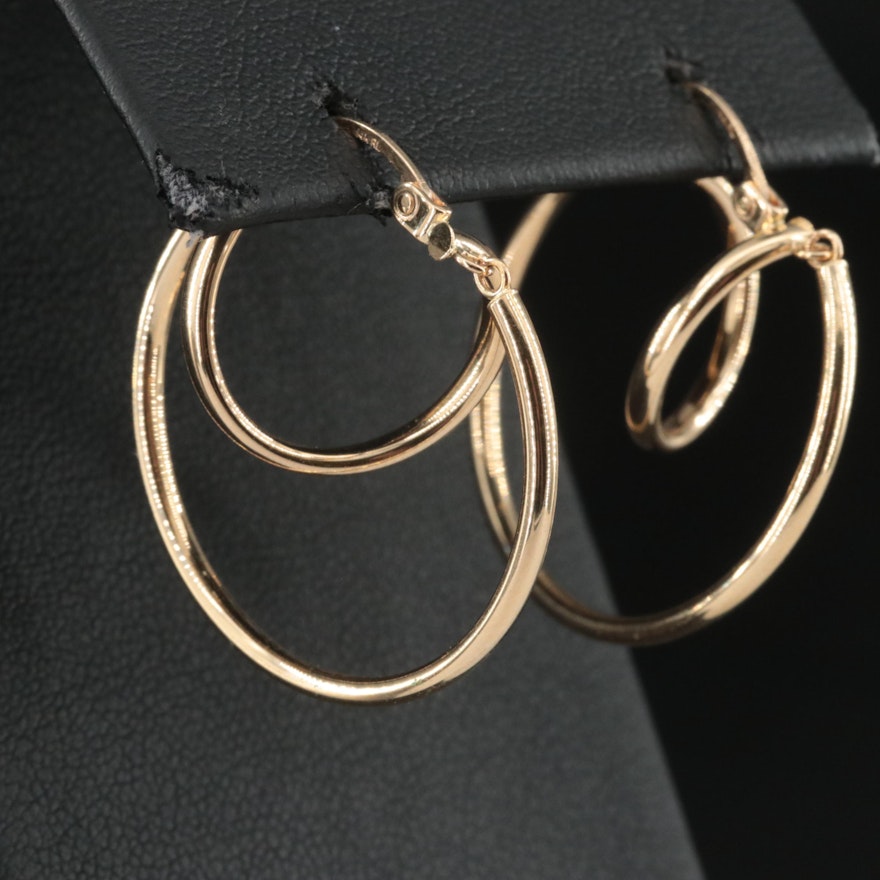 14K Twist Hoop Earrings