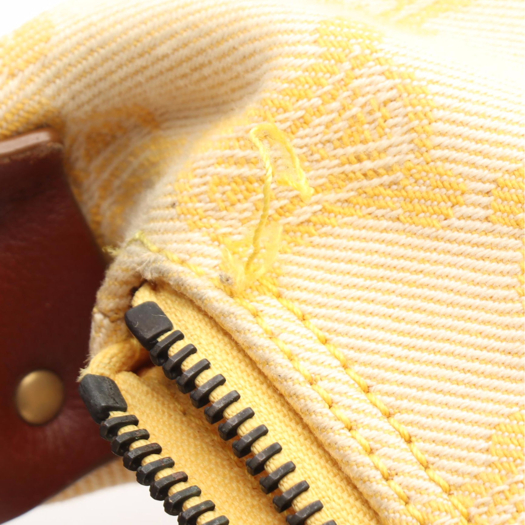 Celine Hobo Bag in Yellow Macadam Canvas and Leather