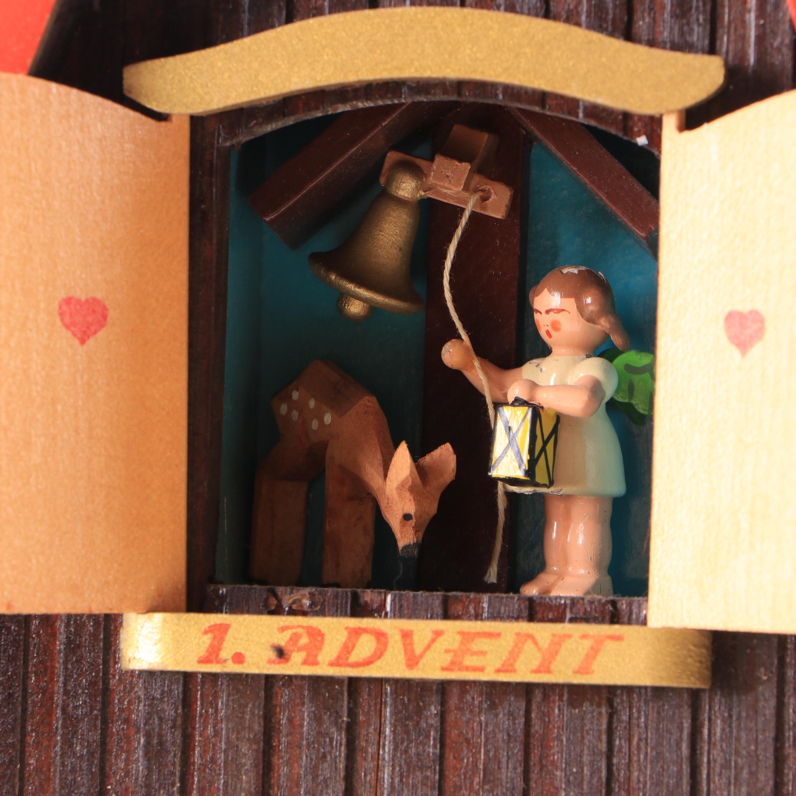 German Advent Candle Pyramid, Russian Belomorskie Uzory Folk Art Box