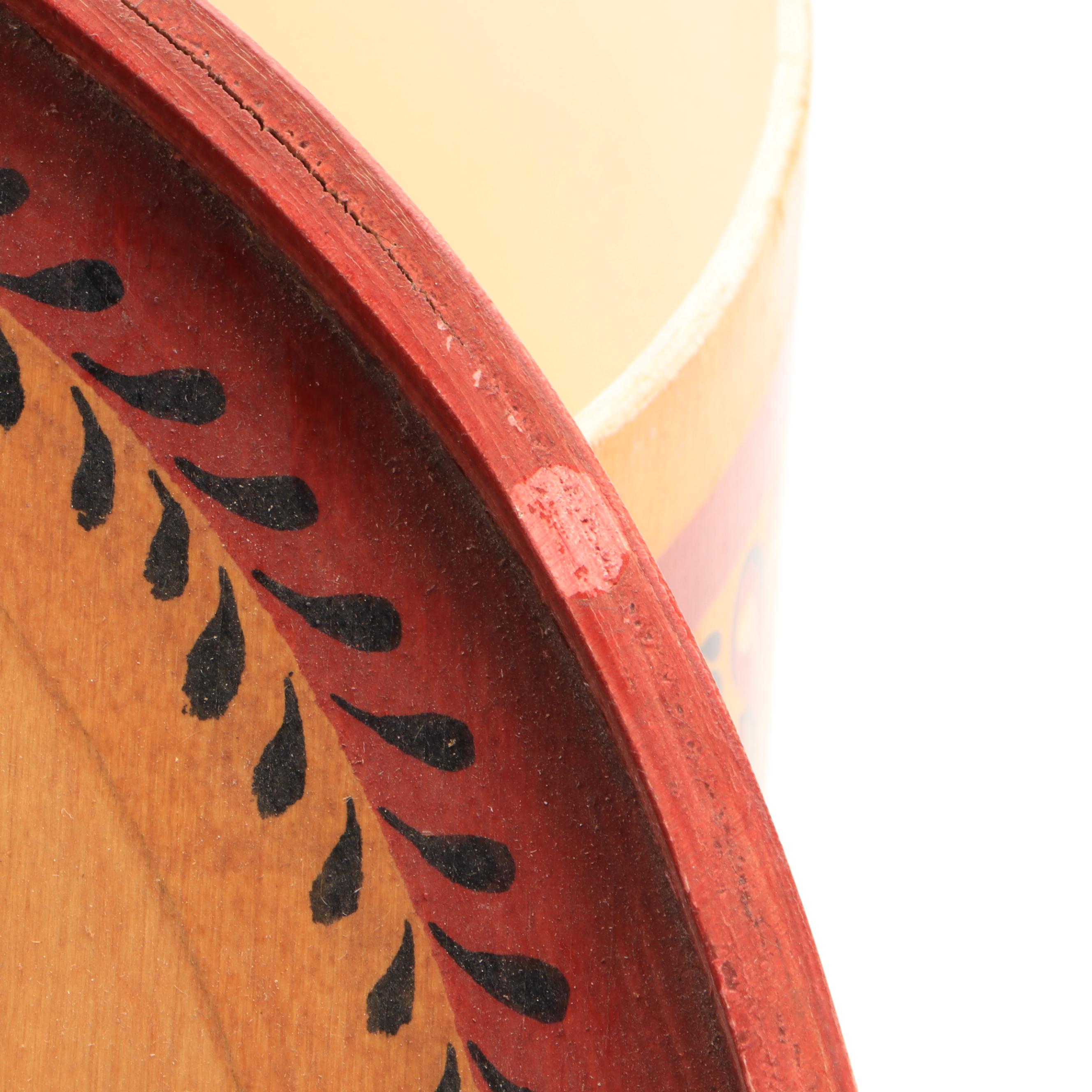 German Advent Candle Pyramid, Russian Belomorskie Uzory Folk Art Box