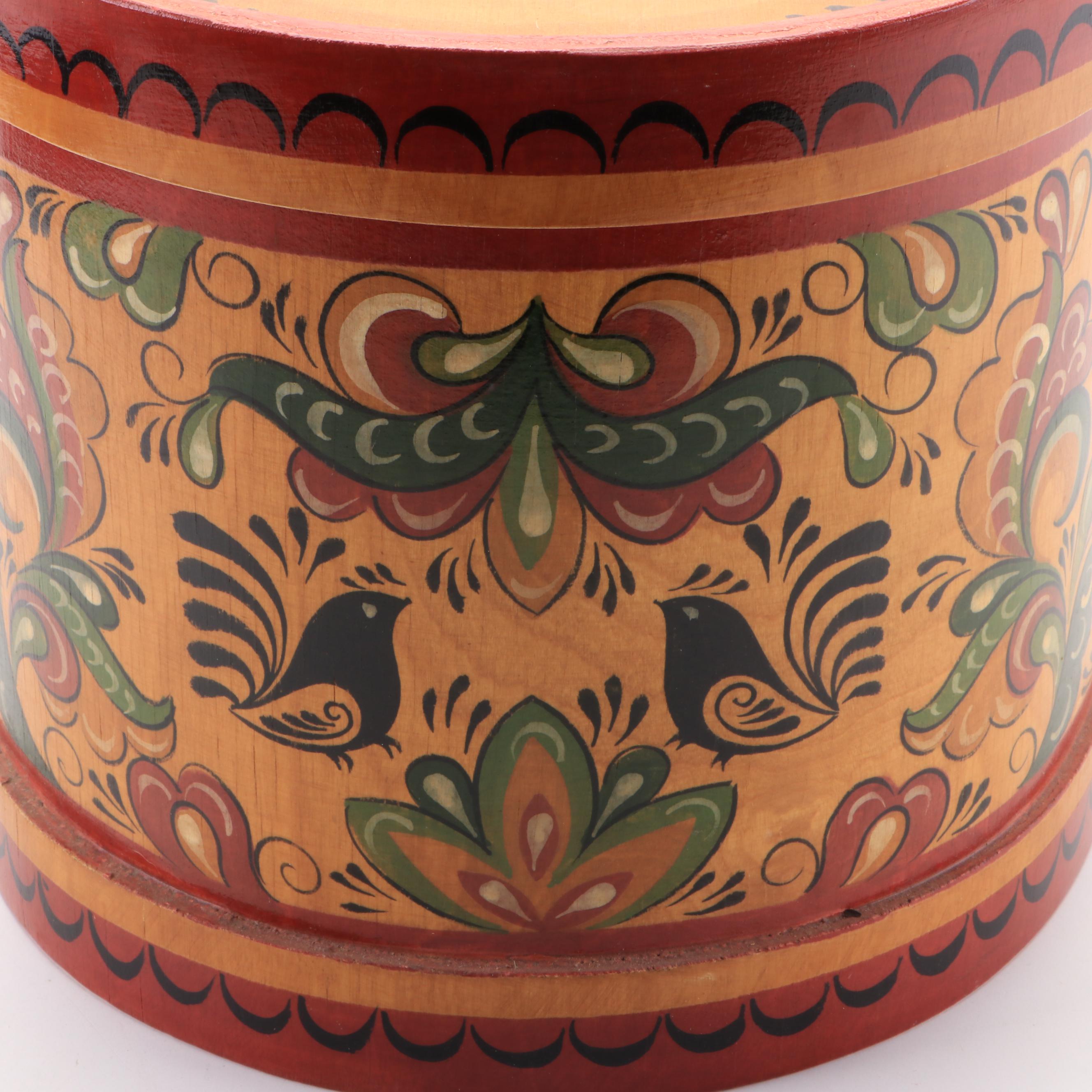 German Advent Candle Pyramid, Russian Belomorskie Uzory Folk Art Box