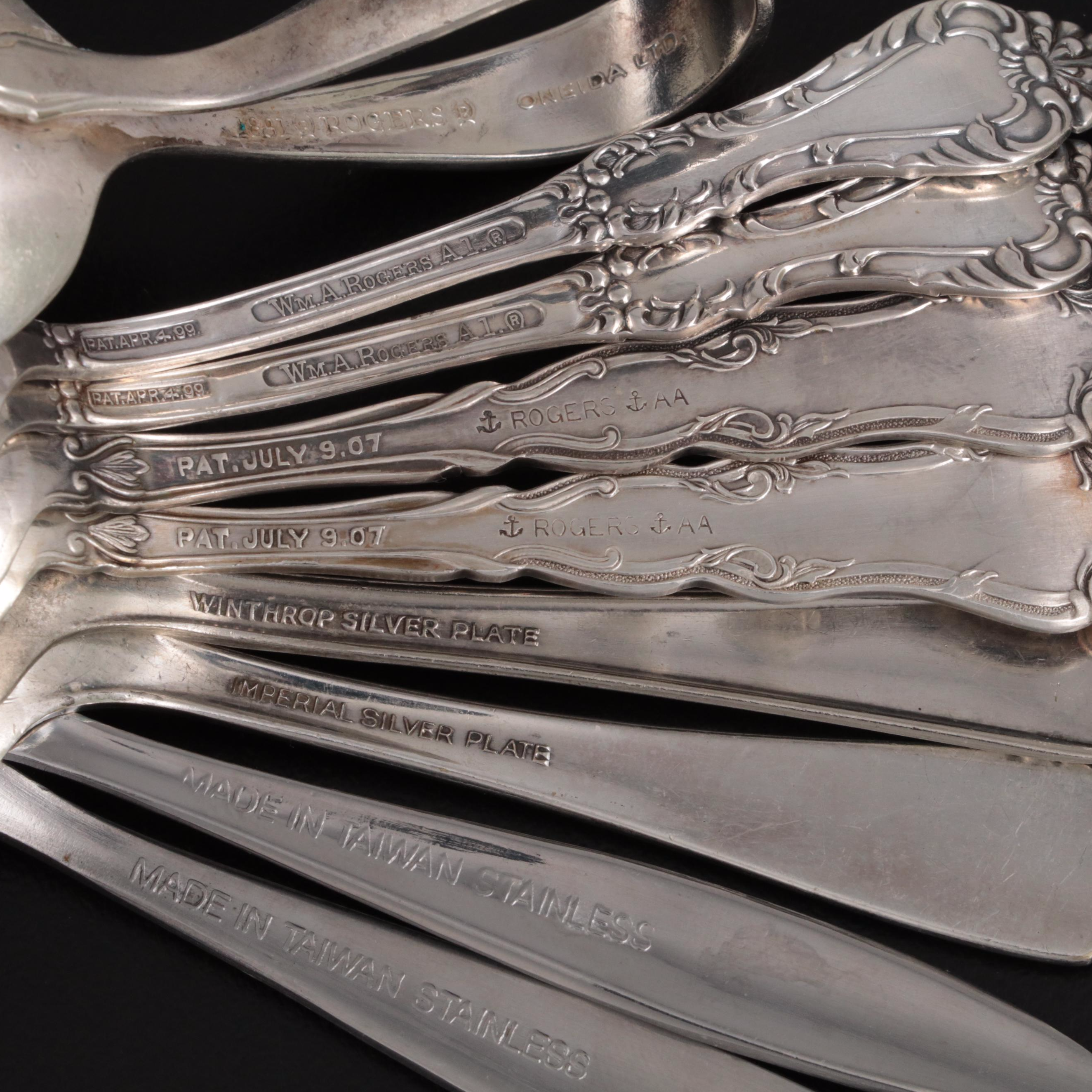 Rogers Bros Teaspoons and Other American Silver Plate Flatware Collection