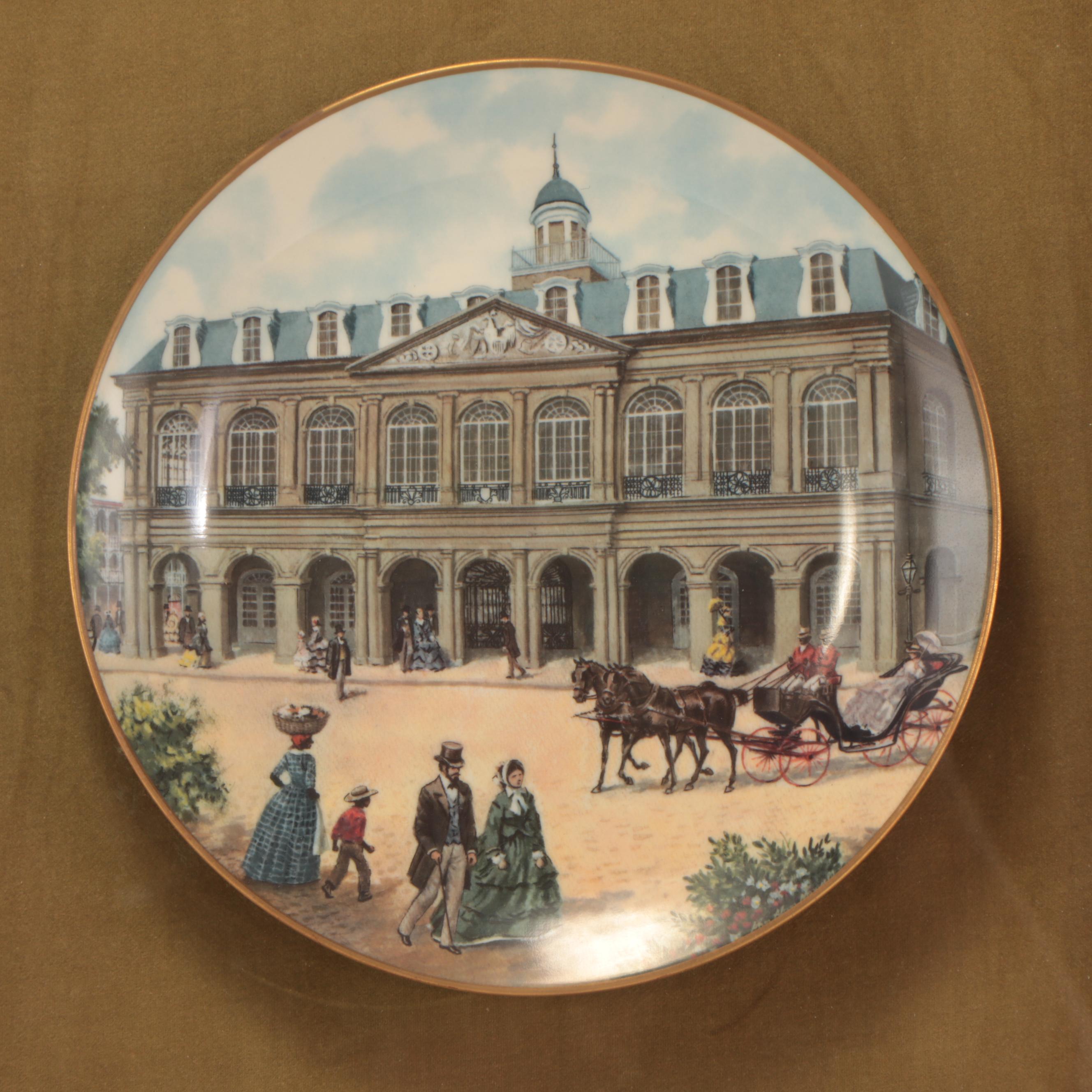 Offset Lithograph Transfer on Porcelain After John Alan Maxwell "The Cabildo"