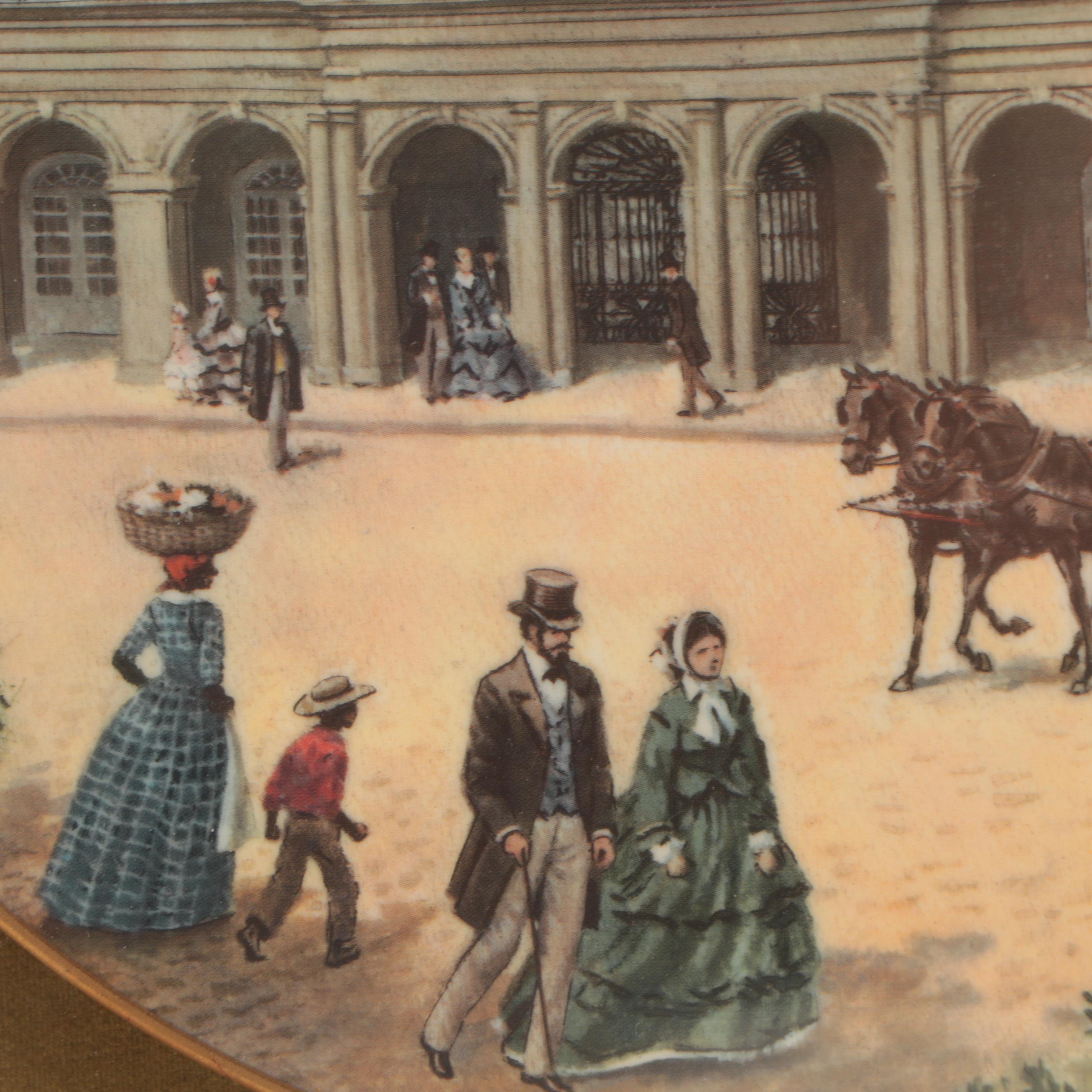 Offset Lithograph Transfer on Porcelain After John Alan Maxwell "The Cabildo"