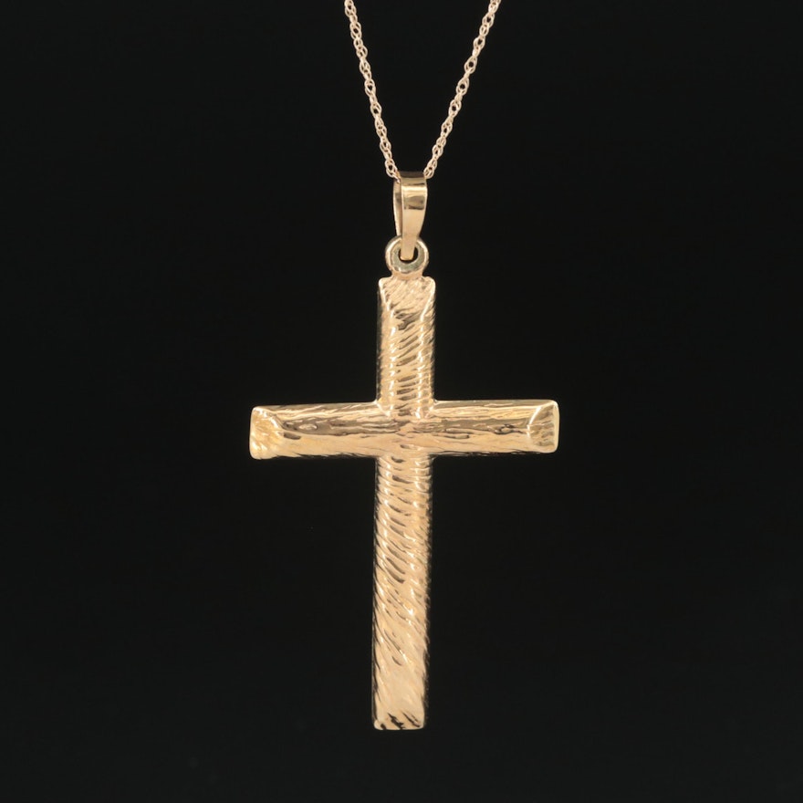 14K Cross Pendant Necklace