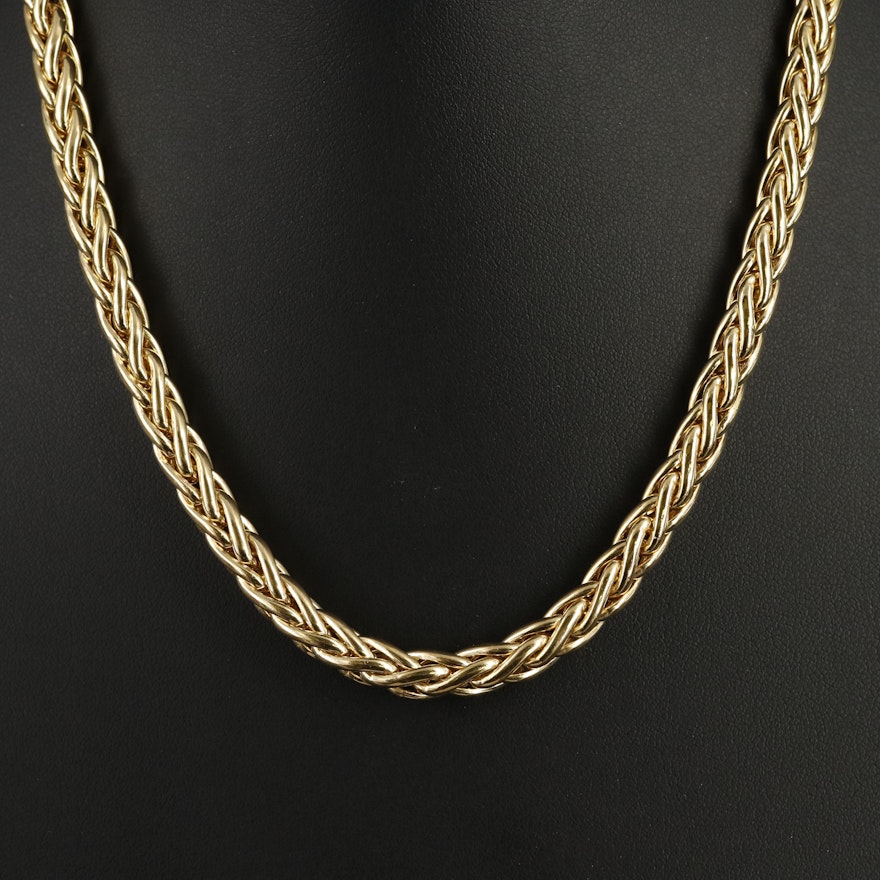 Italian 14K Wheat Chain Necklace