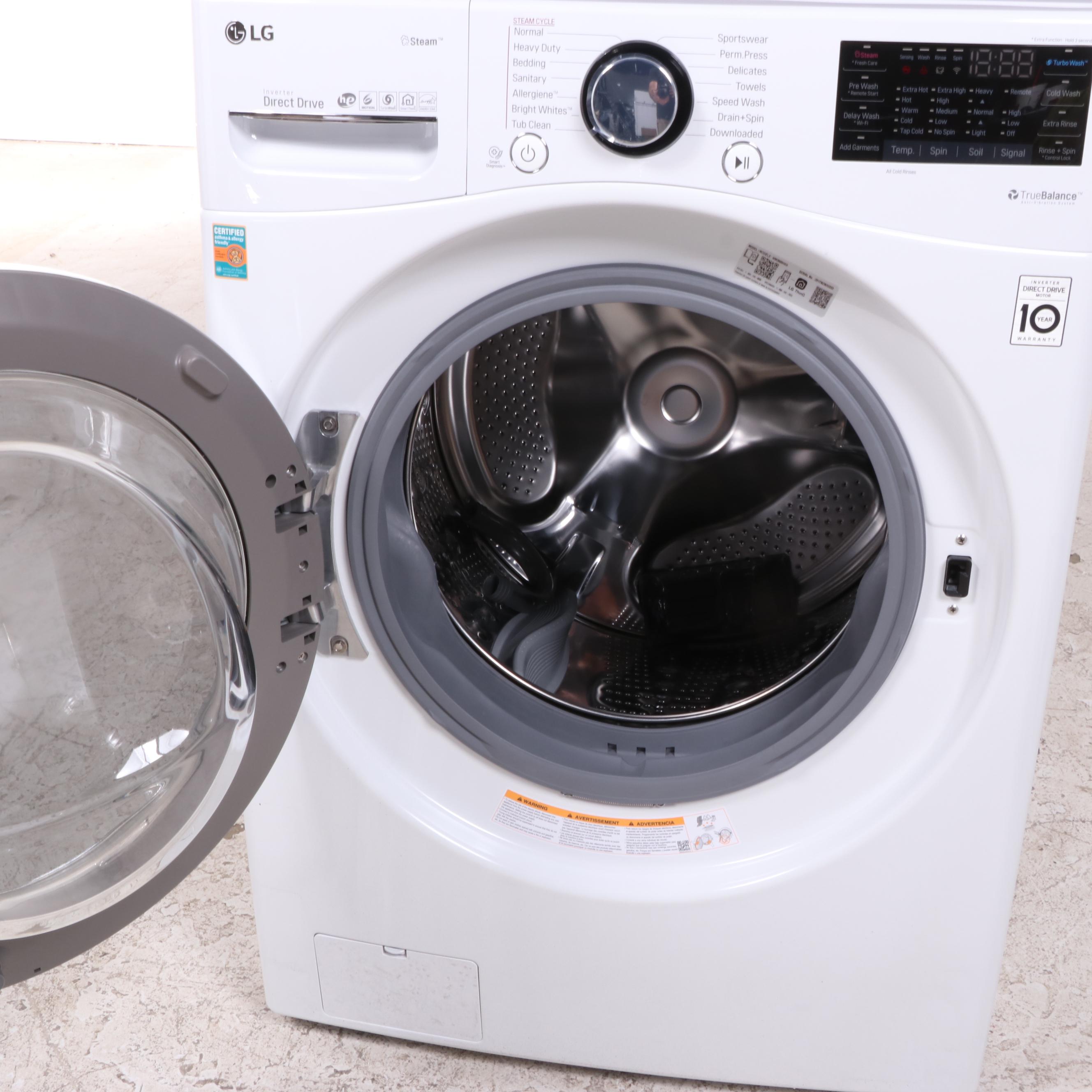 LG 4.5 Cu. Ft. White Electric Front Load Washer With Steam