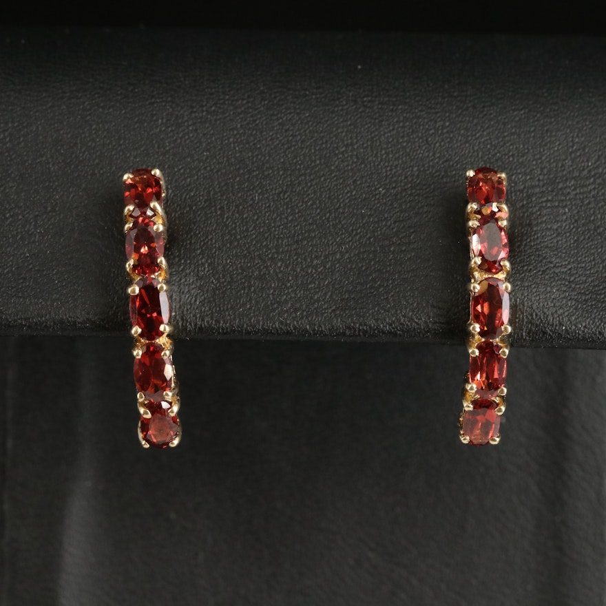 10K Garnet Drop Earrings