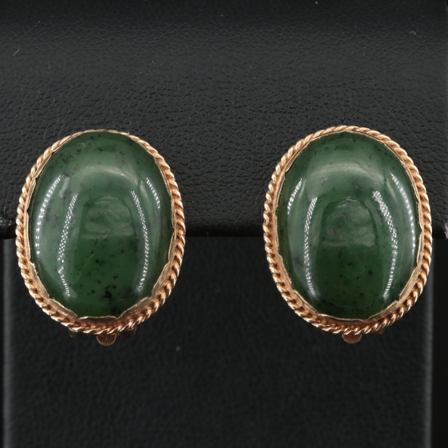 14K Nephrite Earrings