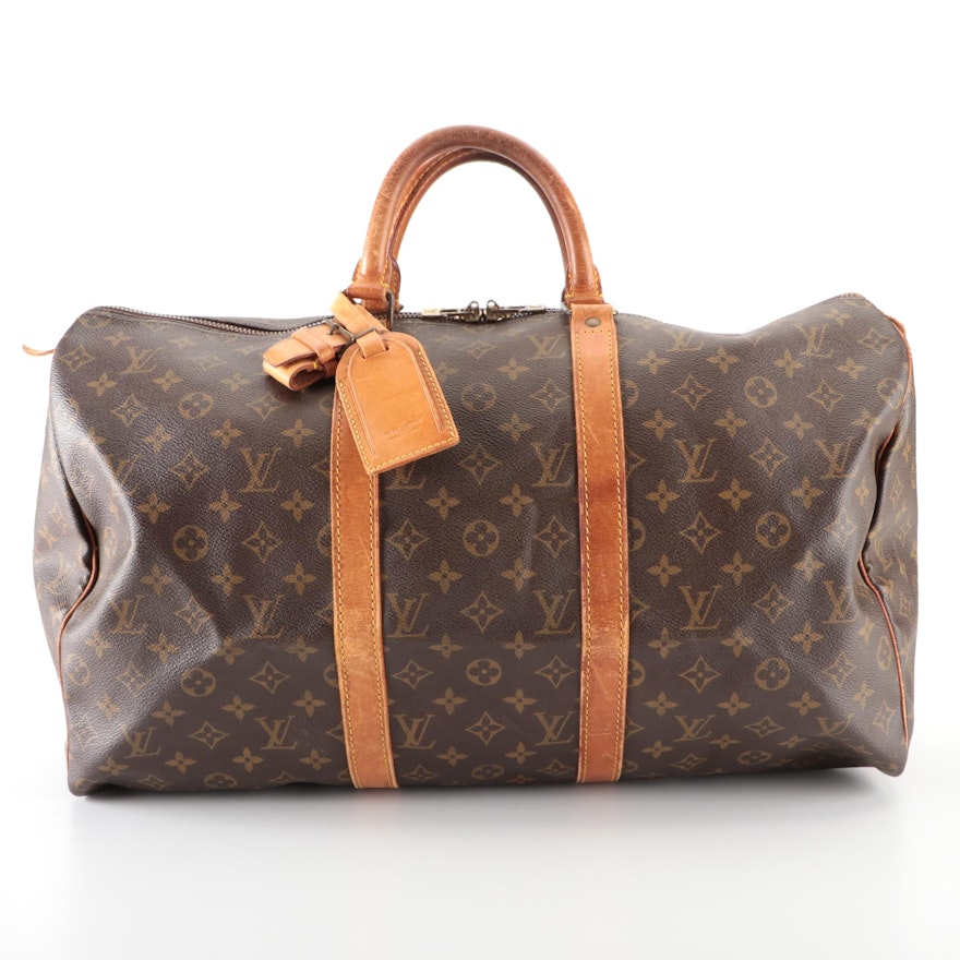 Louis Vuitton Keepall 50 in Monogram Canvas and Vachetta Leather