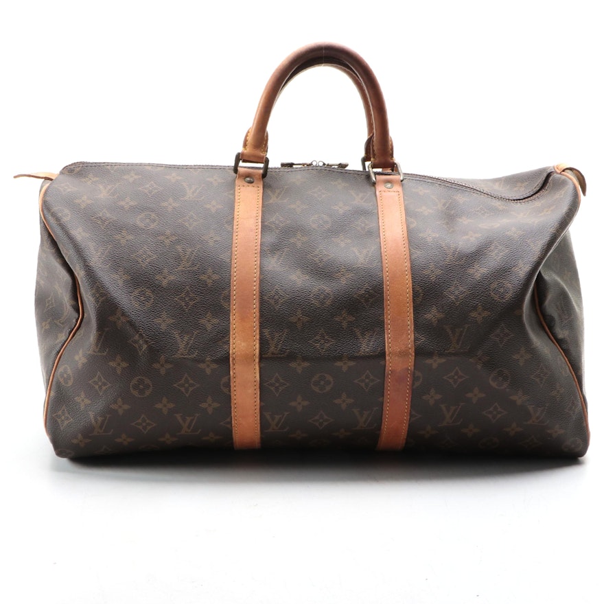 Louis Vuitton Keepall 50 in Monogram Canvas and Vachetta Leather