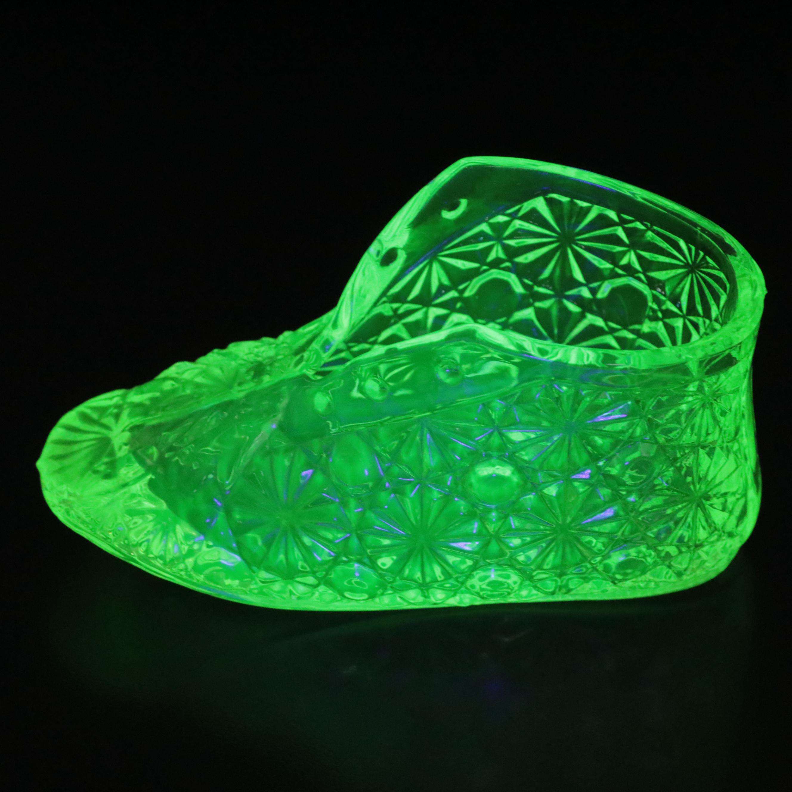 EAPG Adams "Hidalgo" Compote, Vaseline Glass Shaker, Baby Boot and More