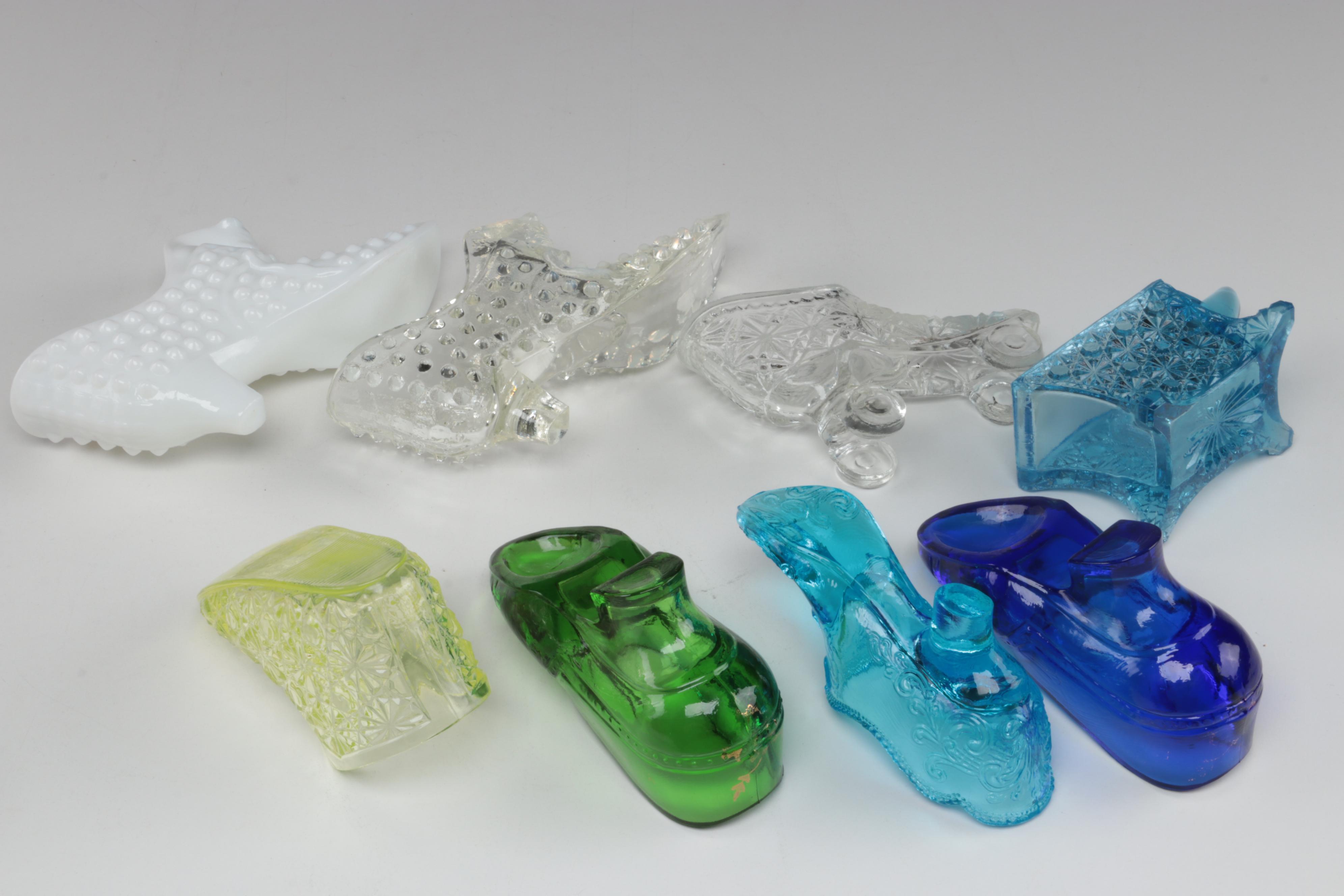 EAPG Adams "Hidalgo" Compote, Vaseline Glass Shaker, Baby Boot and More