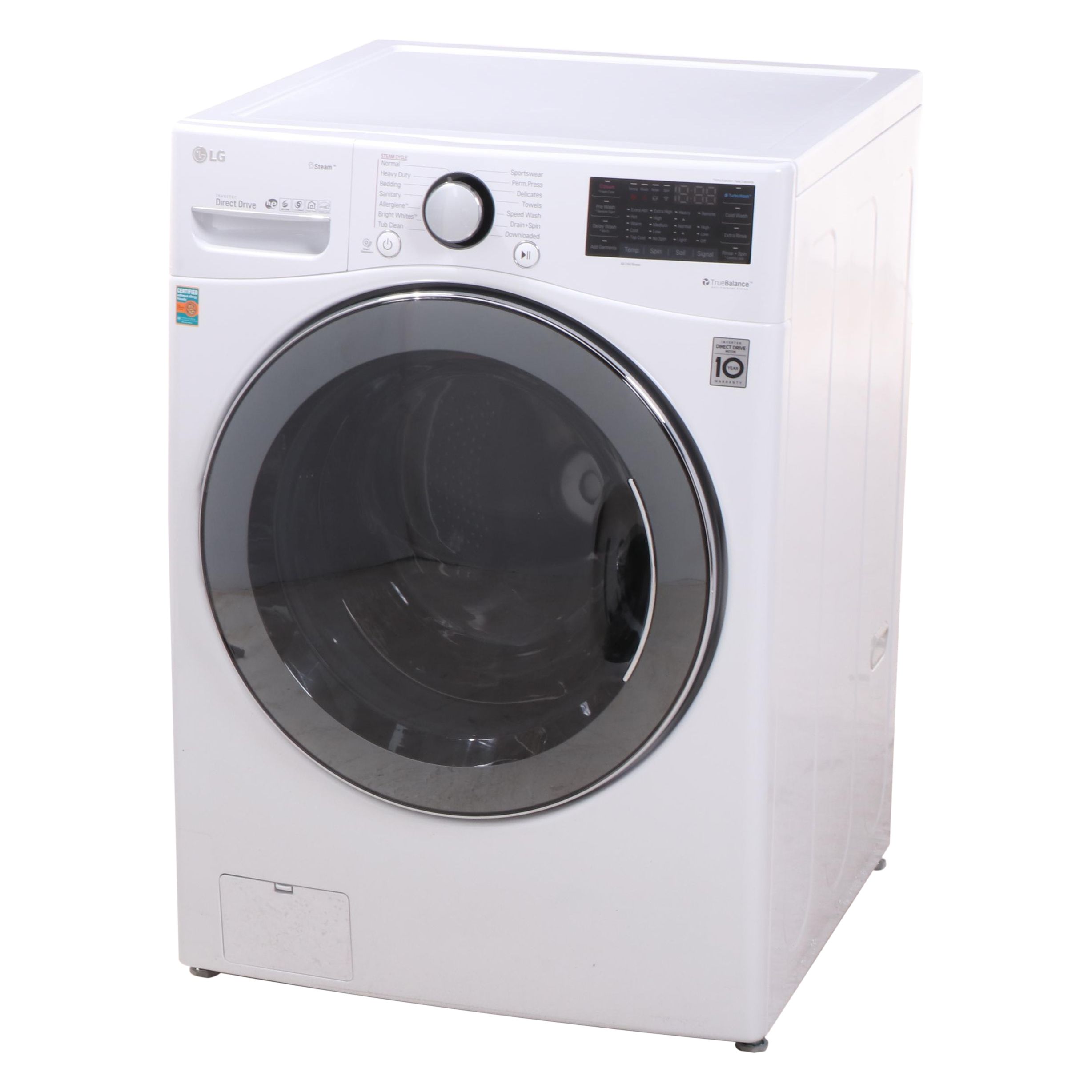 LG 4.5 Cu. Ft. White Electric Front Load Washer With Steam
