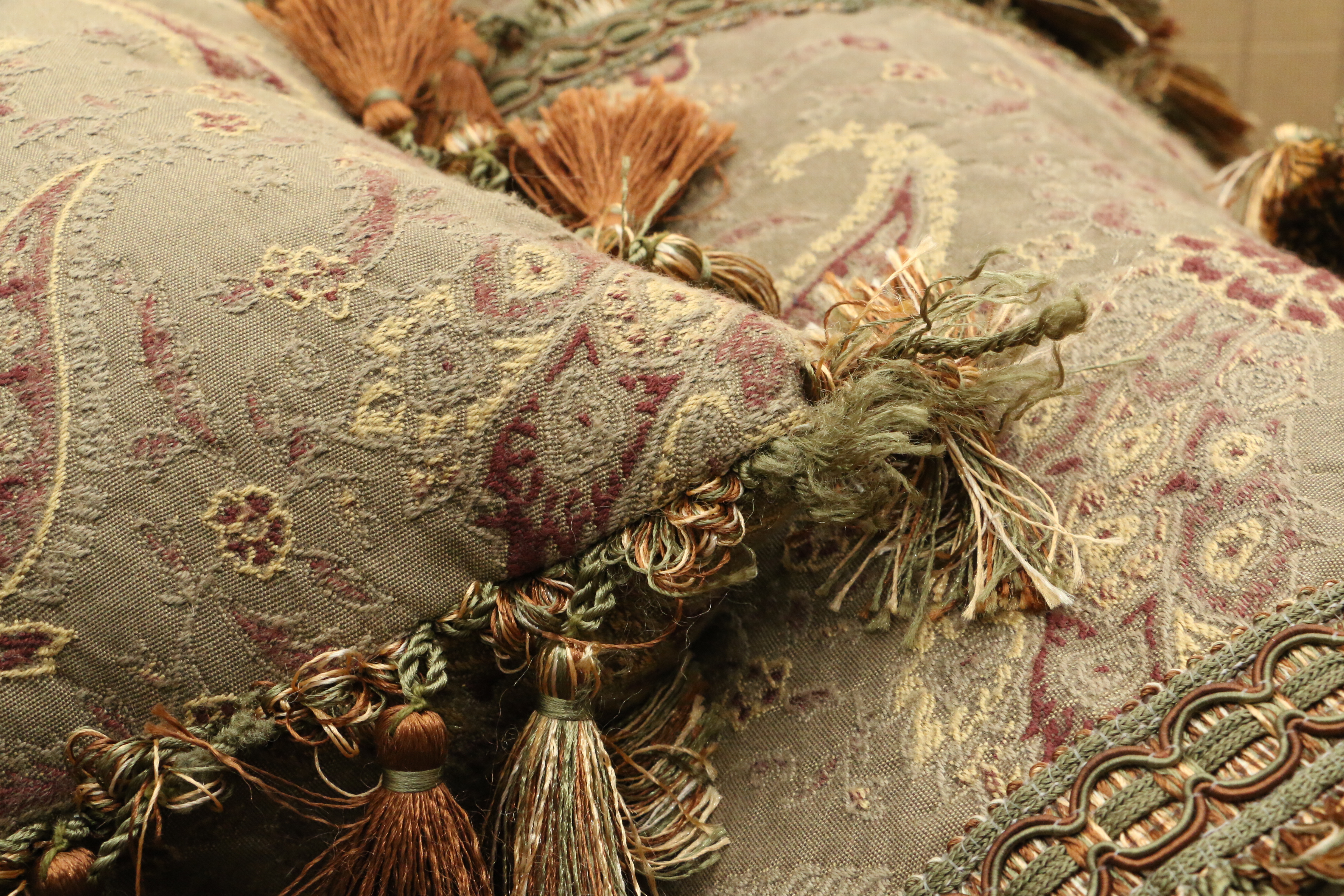 Baker Furniture Chippendale Style Camelback Sofa with Custom Pillows