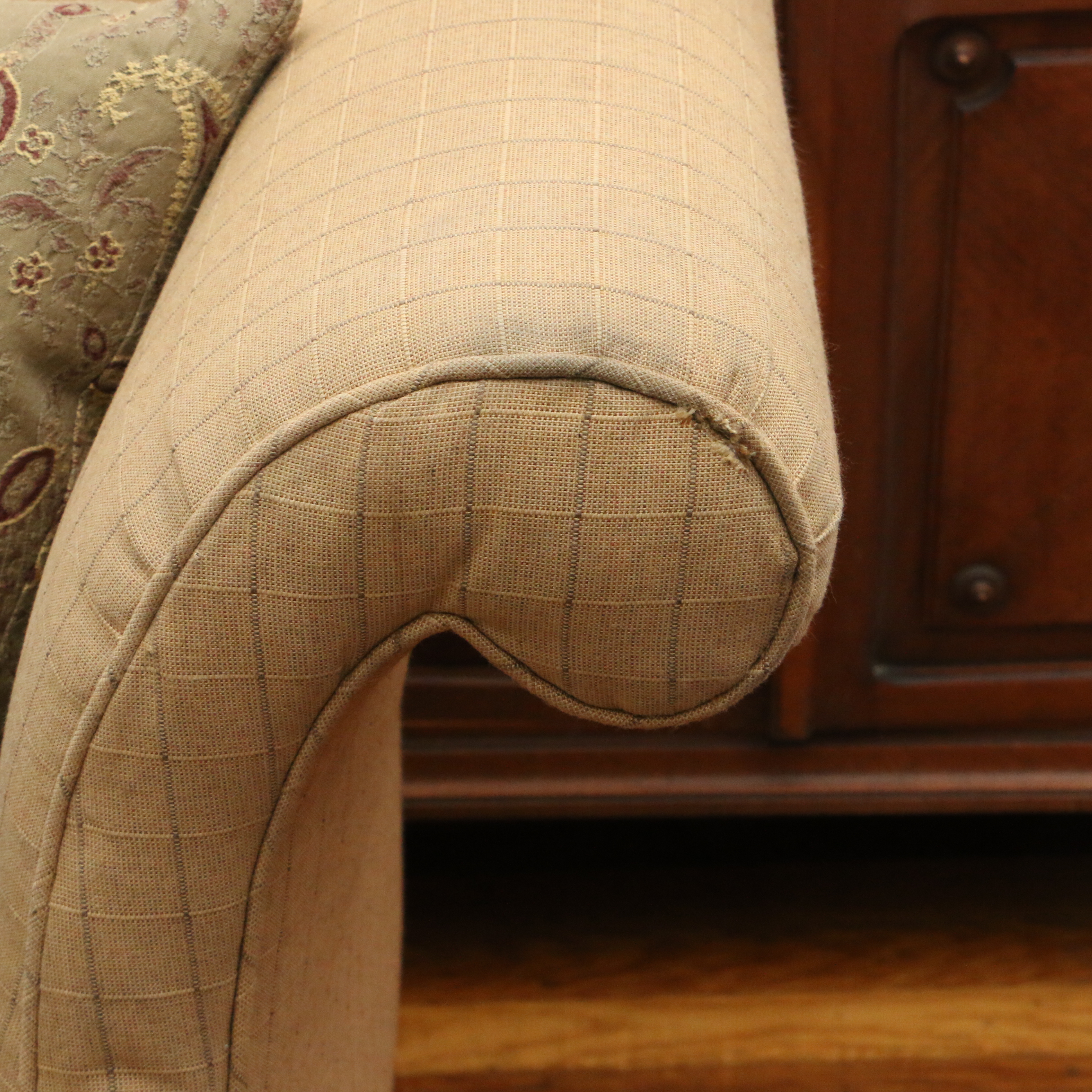 Baker Furniture Chippendale Style Camelback Sofa with Custom Pillows