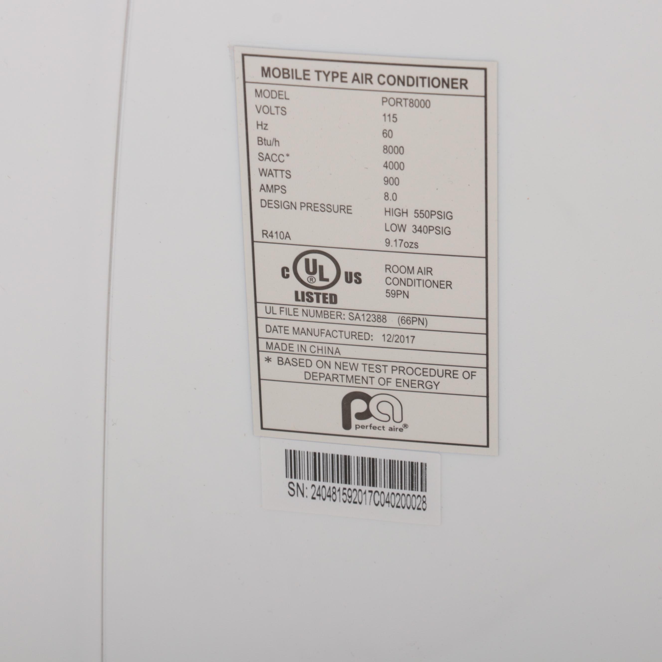 Perfect Aire PORT8000 Standing Air Conditioner