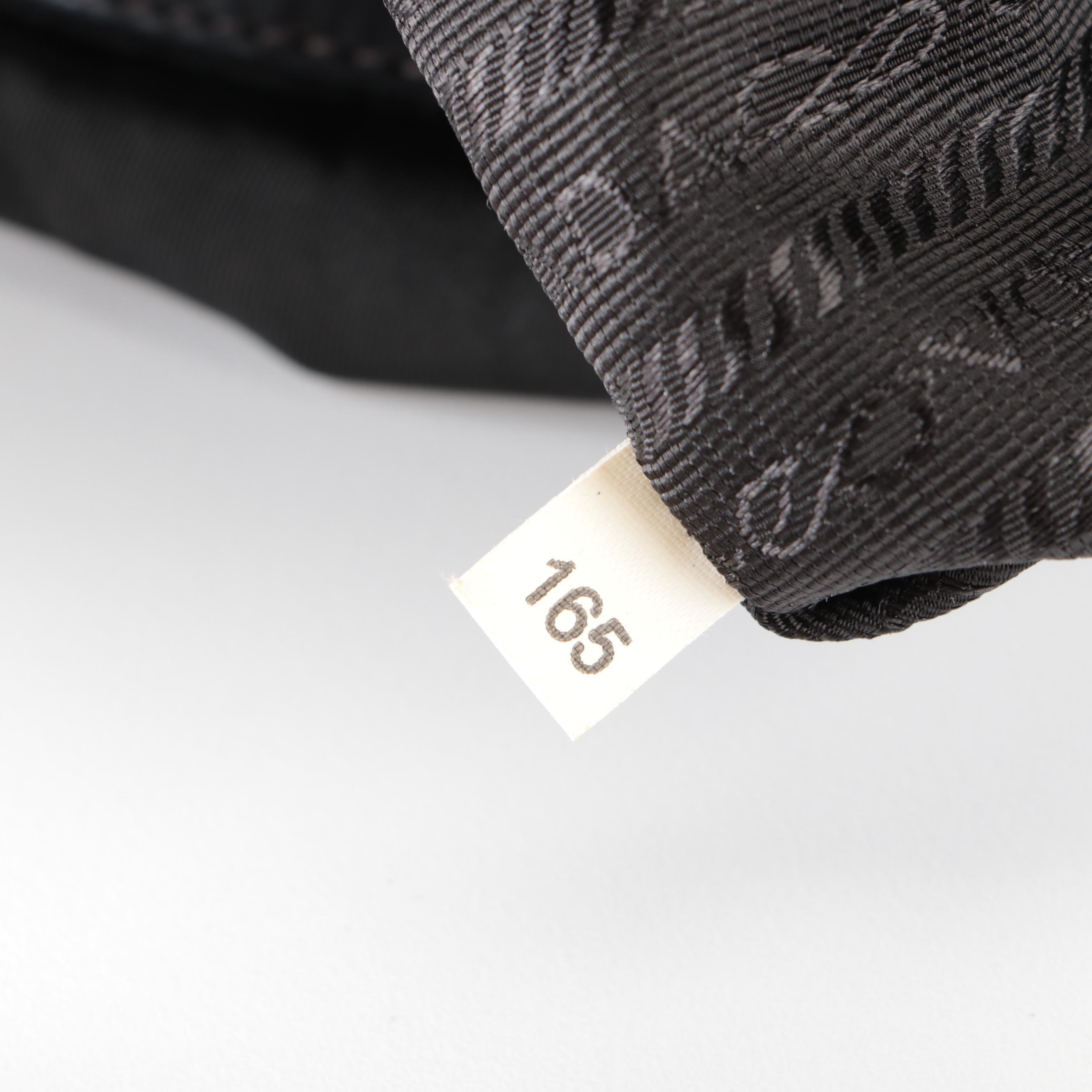 Prada Small Logo Hobo Bag in Black Tessuto Nylon and Smooth Leather