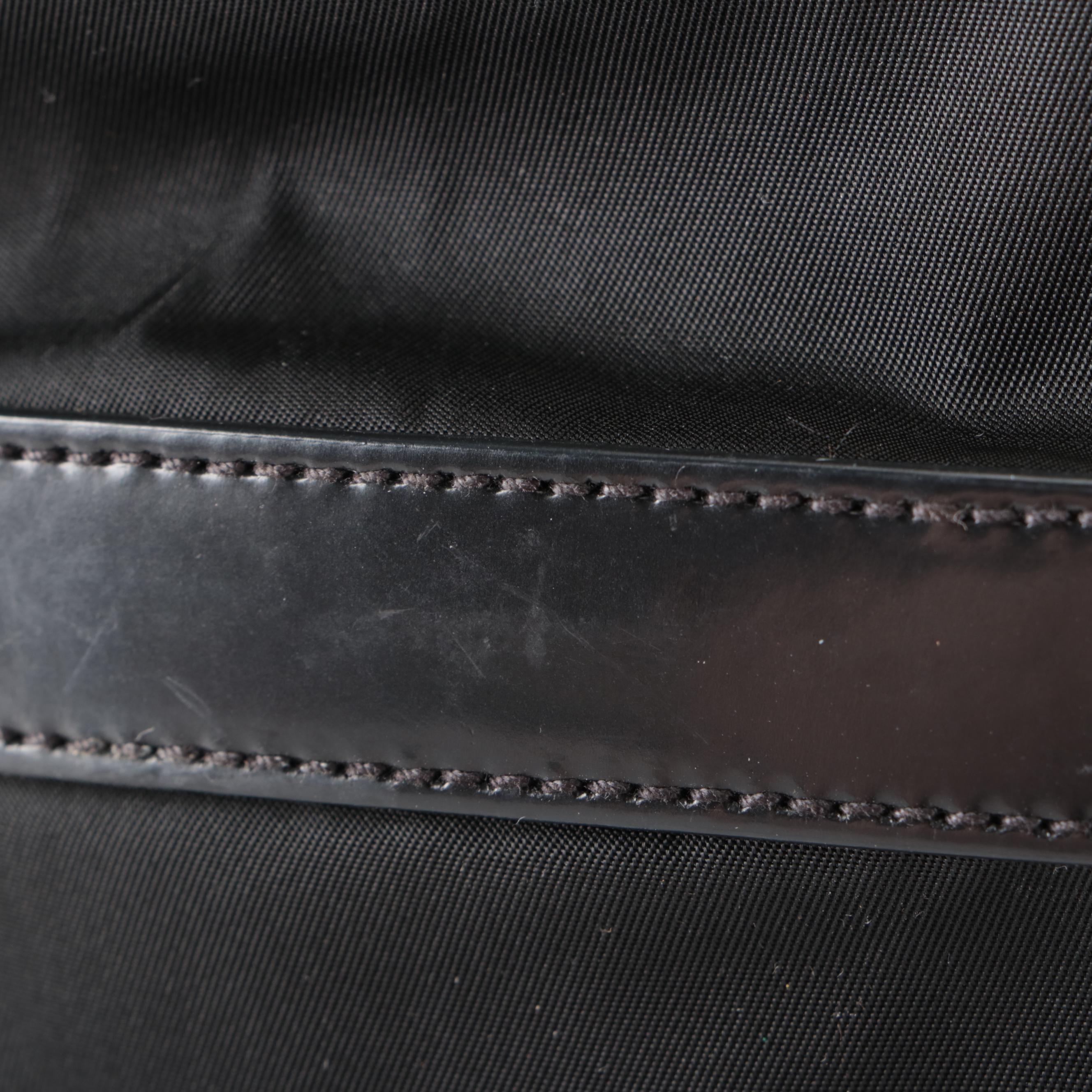 Prada Small Logo Hobo Bag in Black Tessuto Nylon and Smooth Leather