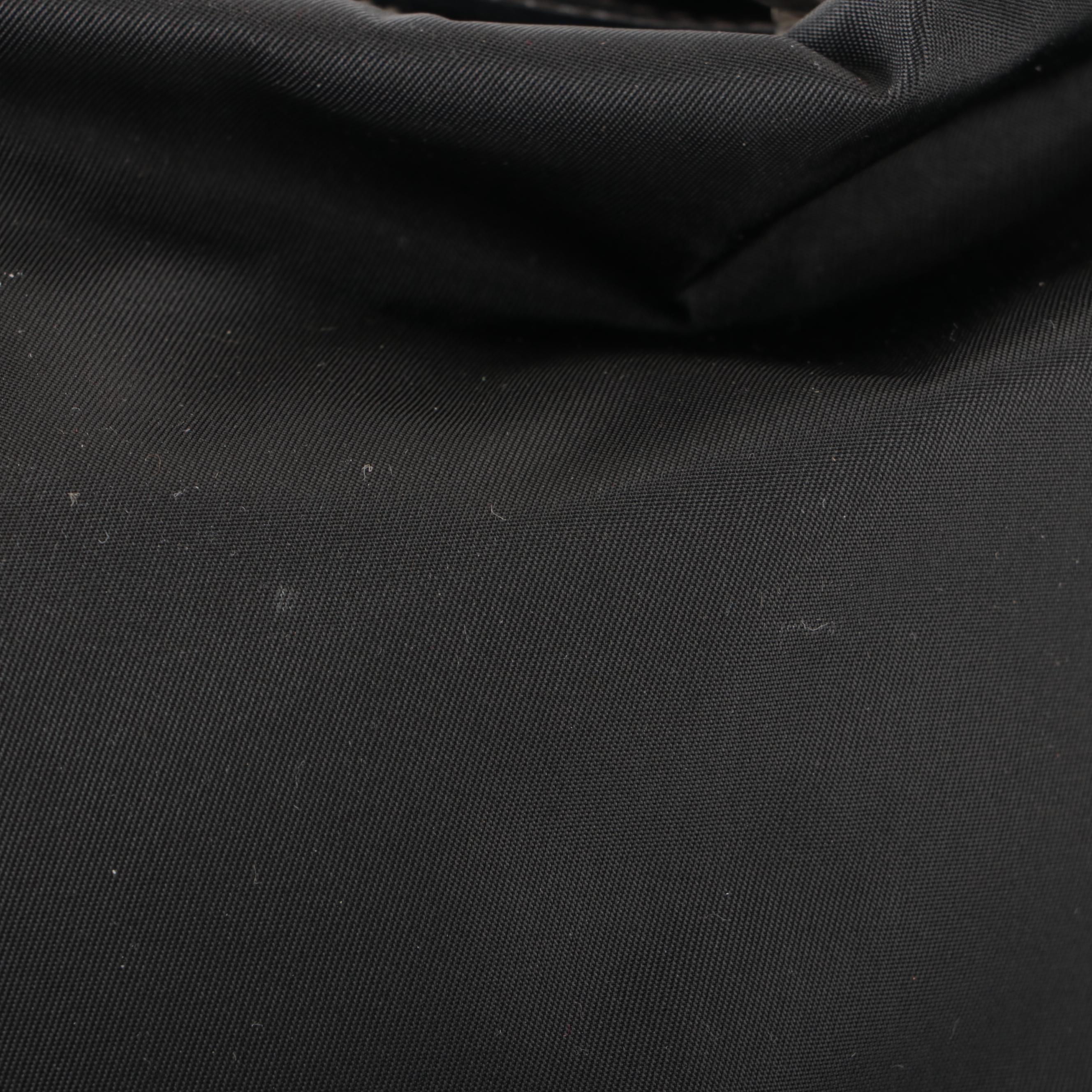 Prada Small Logo Hobo Bag in Black Tessuto Nylon and Smooth Leather