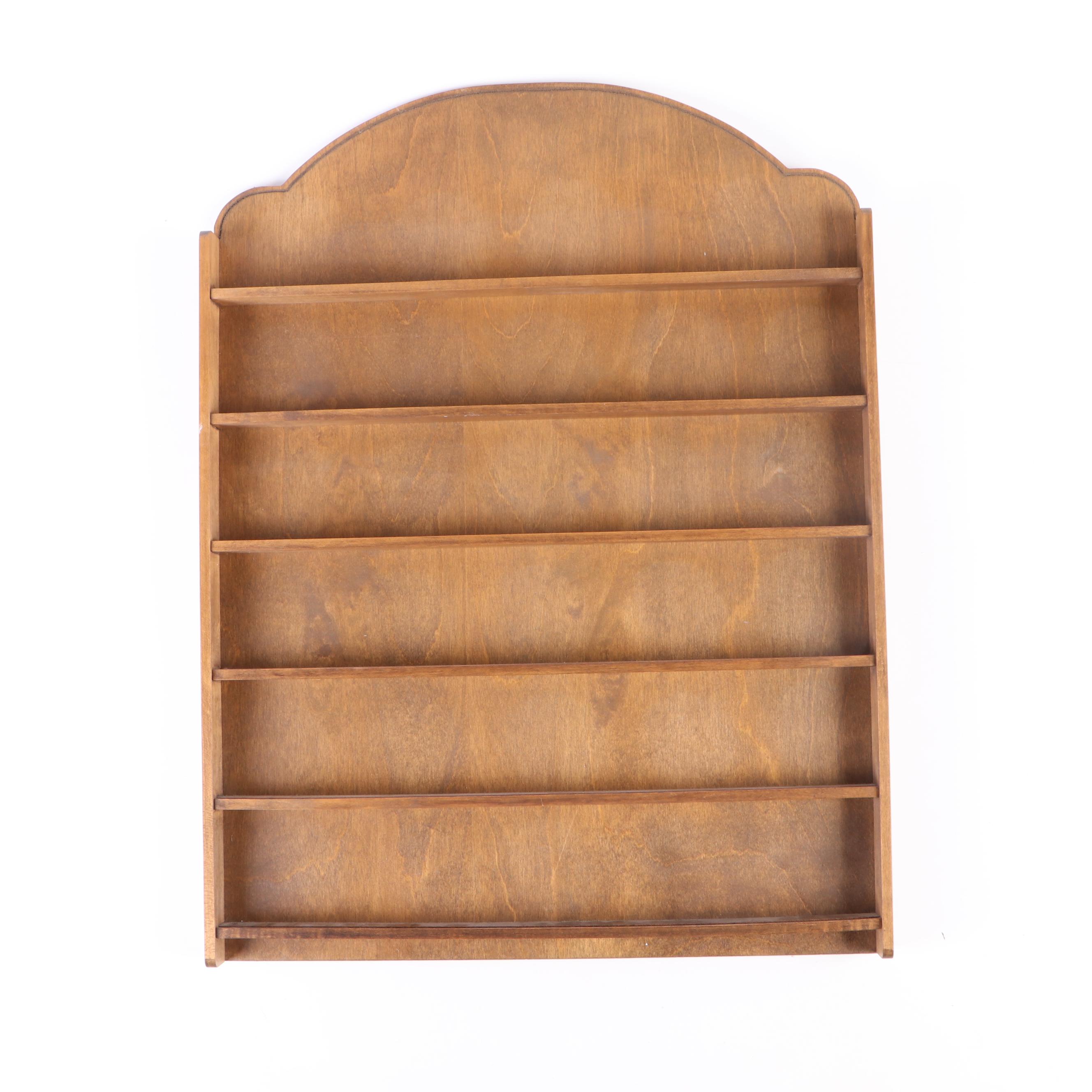 Royal Doulton and Other Miniature Porcelain Plates with Display Shelf