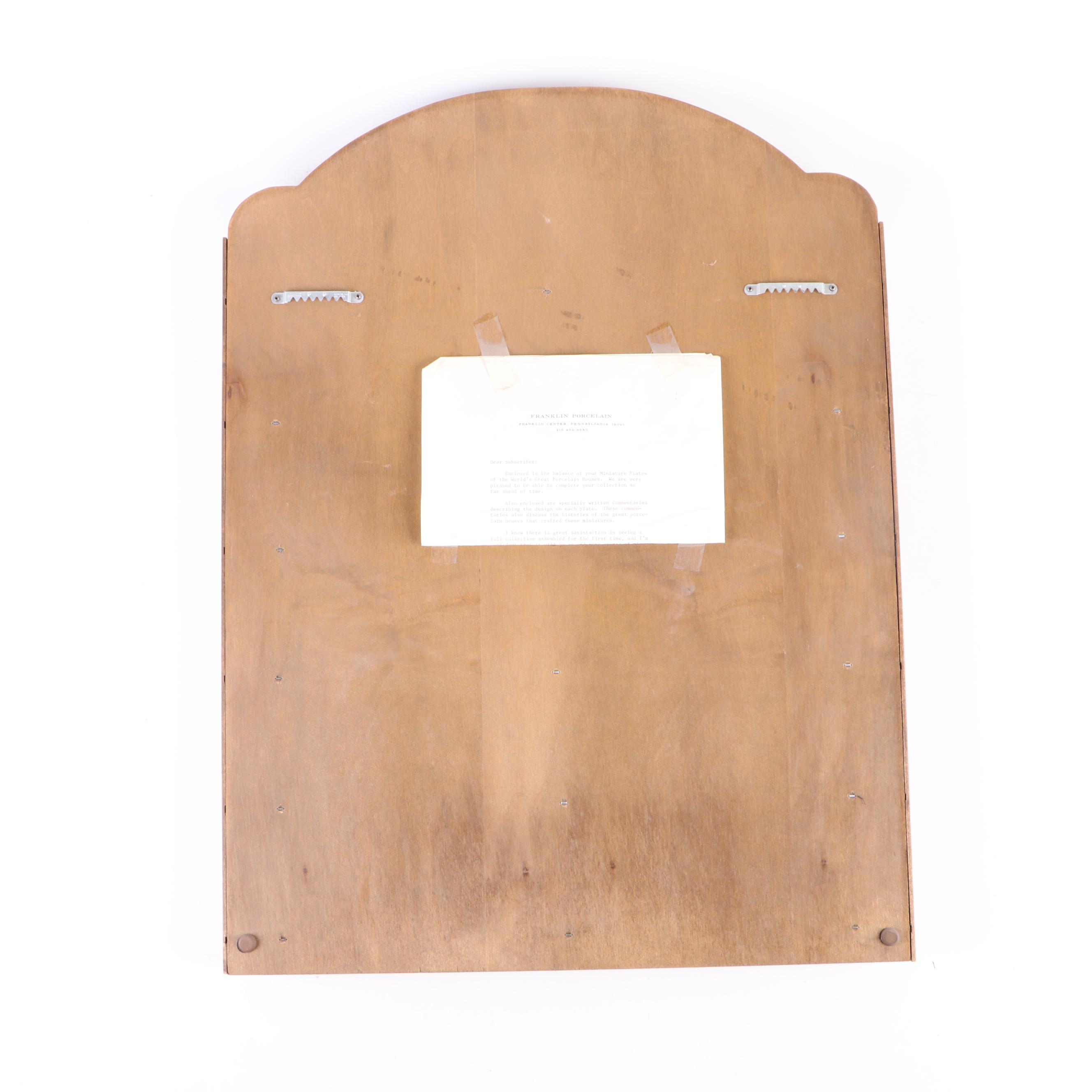 Royal Doulton and Other Miniature Porcelain Plates with Display Shelf