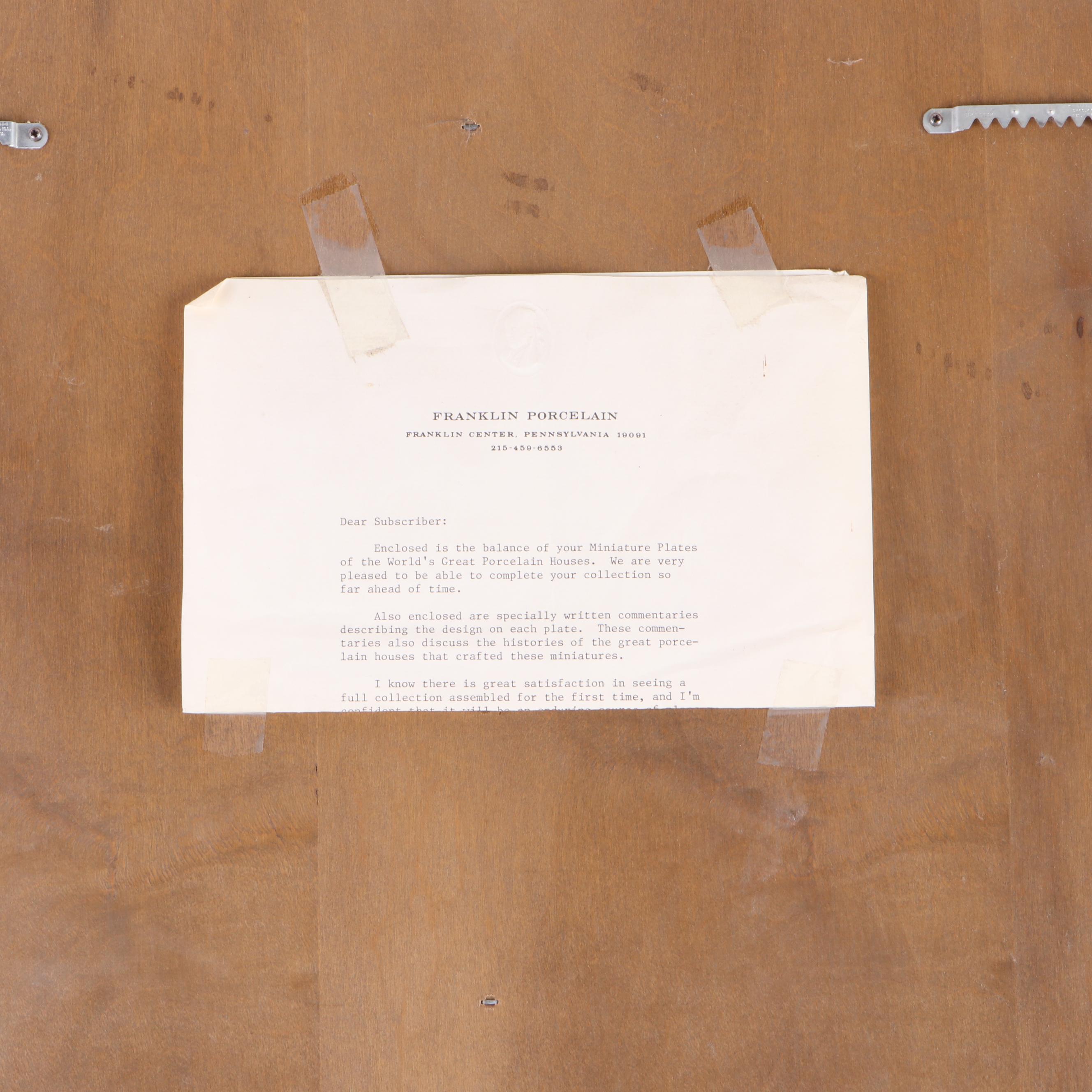 Royal Doulton and Other Miniature Porcelain Plates with Display Shelf