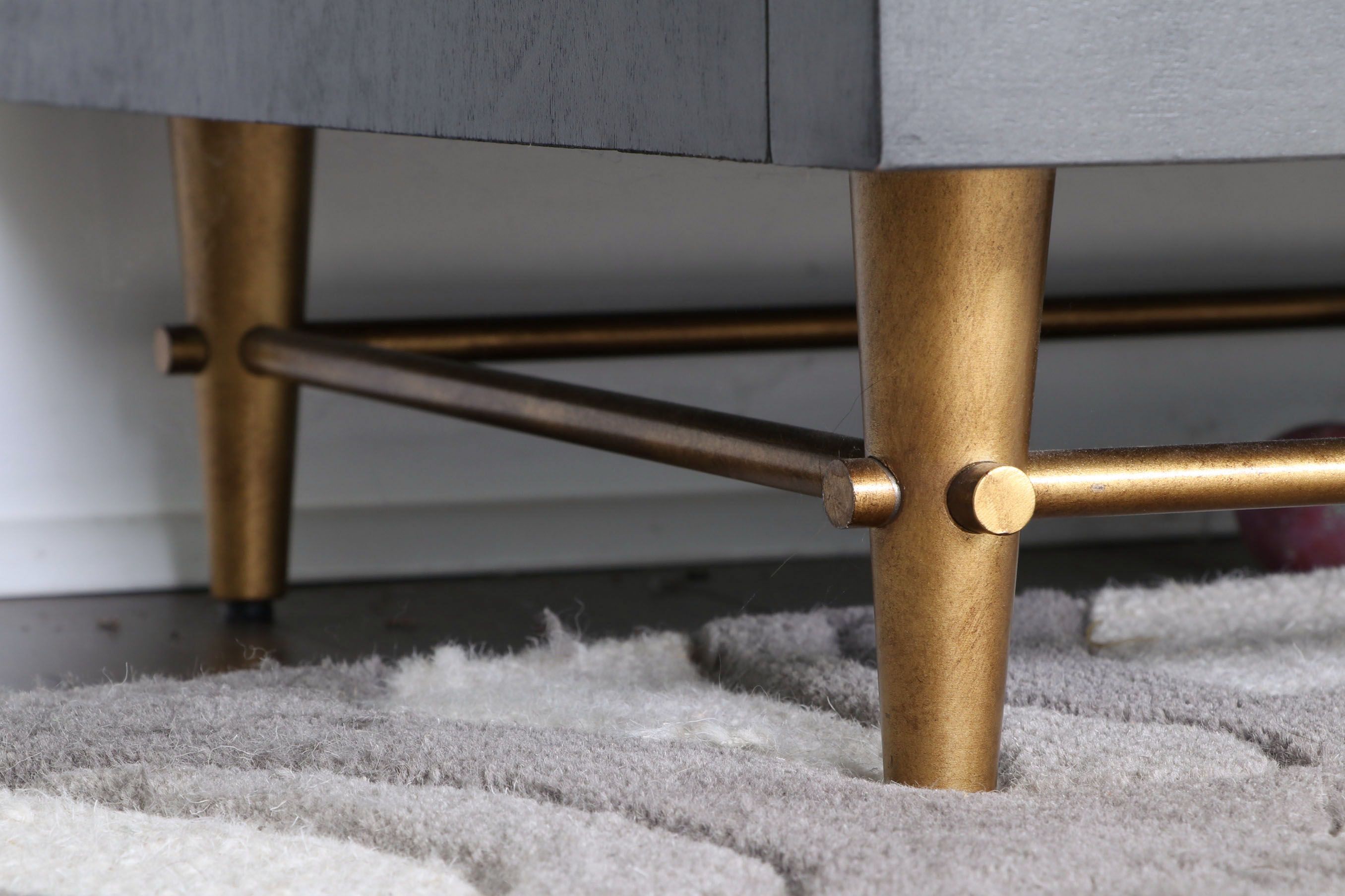 Kravet Contemporary Painted Wood, Gilt Metal and Mirrored Four-Door Buffet