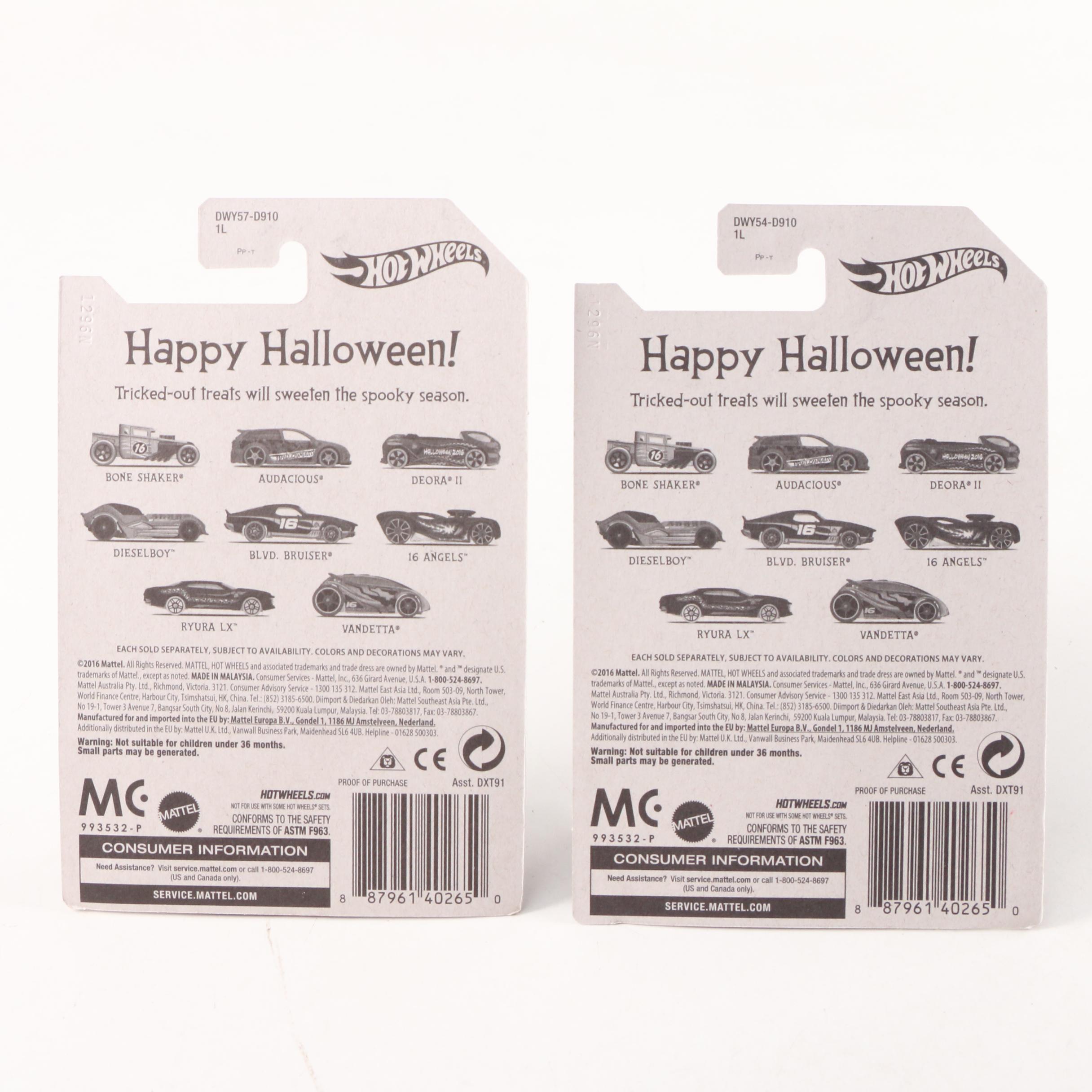 Hot Wheels Halloween Themed 1:64 Scale Cars, 2016