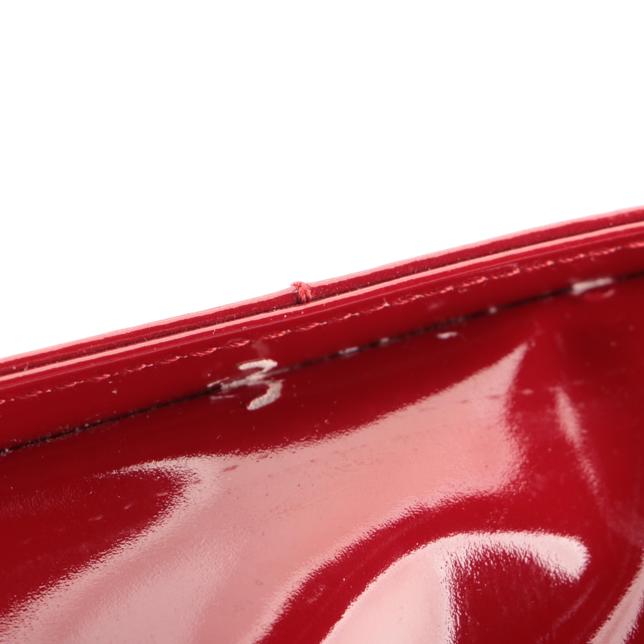 Chanel Chocolate Bar Tote Bag in Quilted Red Patent Leather