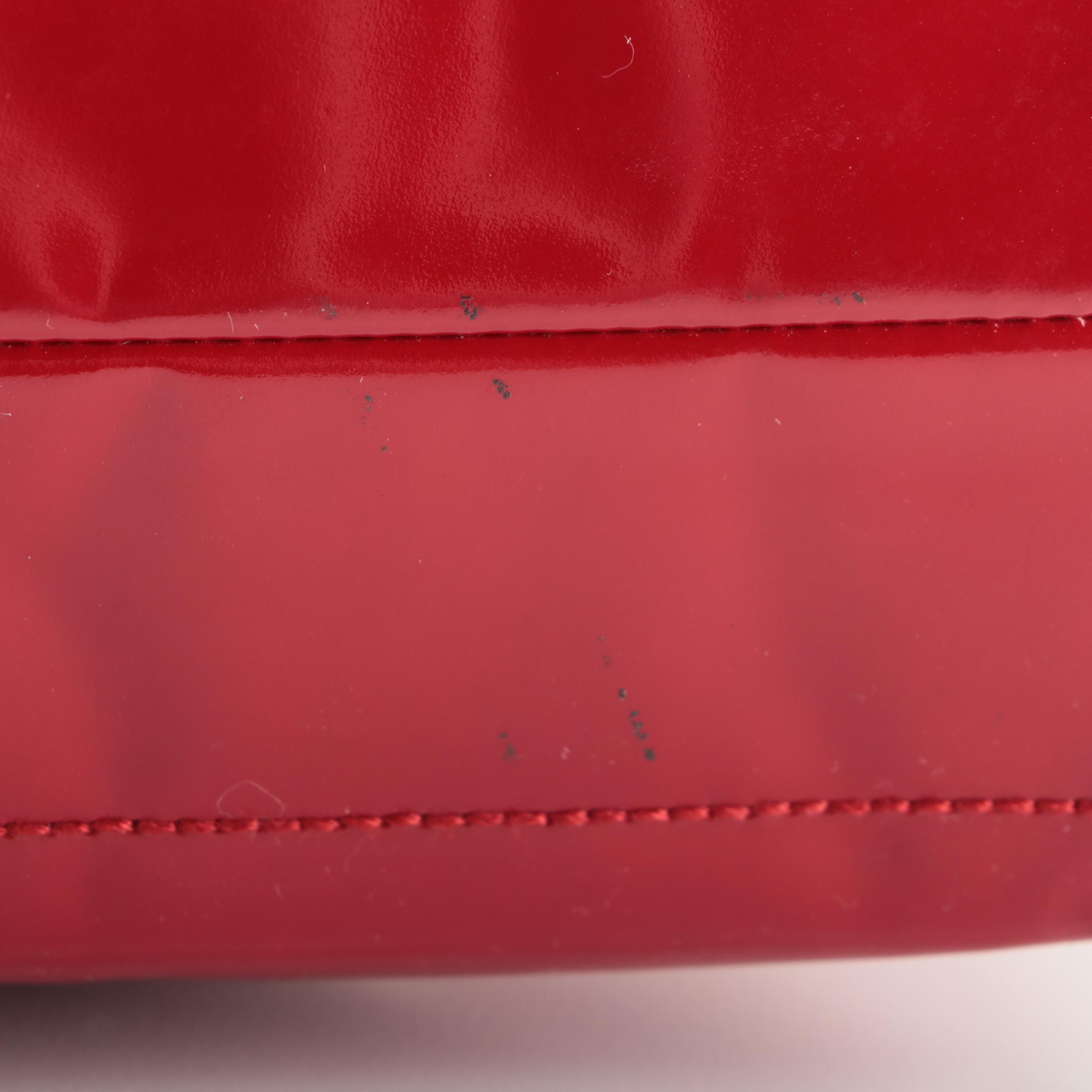 Chanel Chocolate Bar Tote Bag in Quilted Red Patent Leather