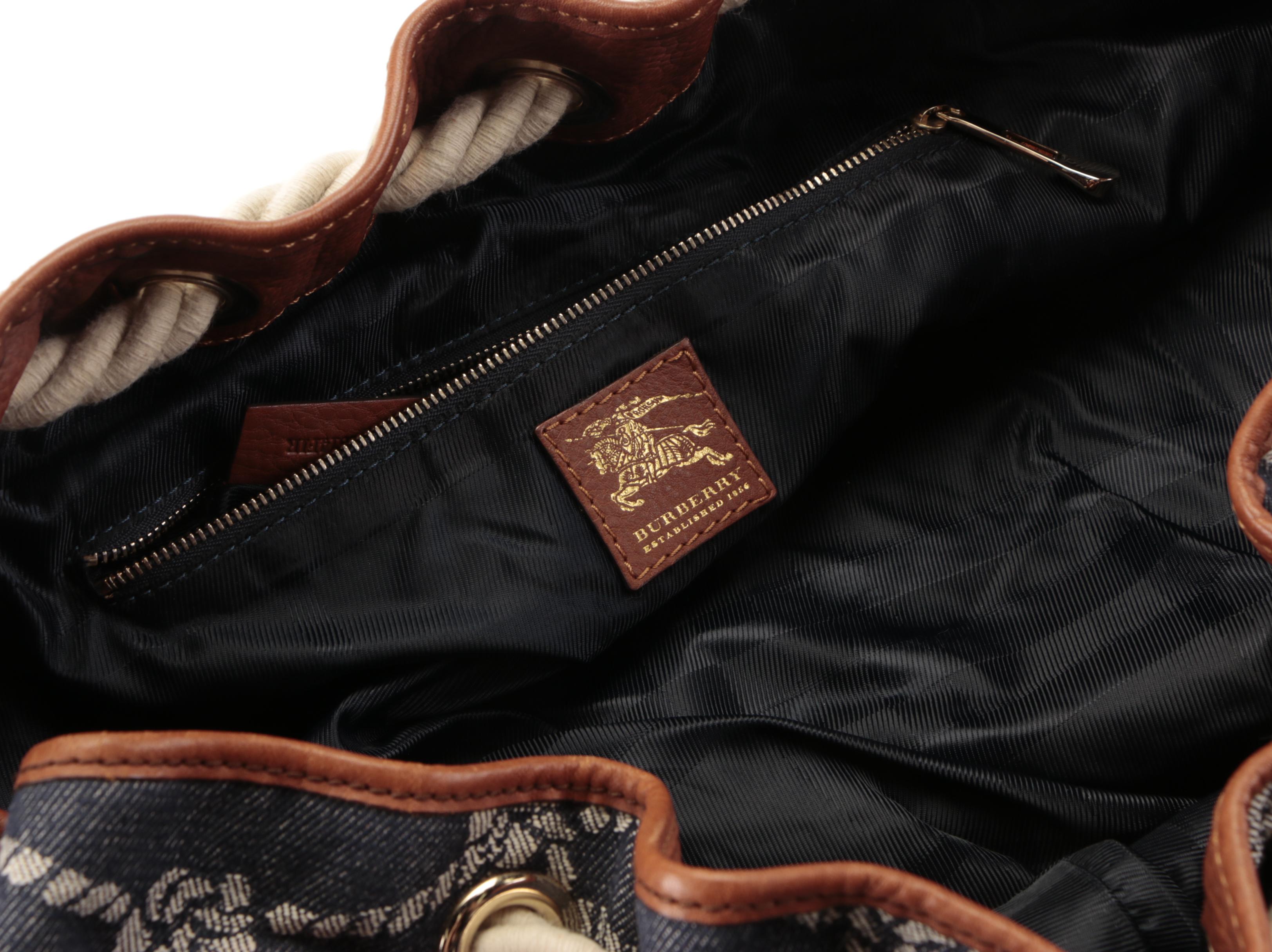 Burberry Large Tote Bag in Rope Knot Denim with Leather Trim