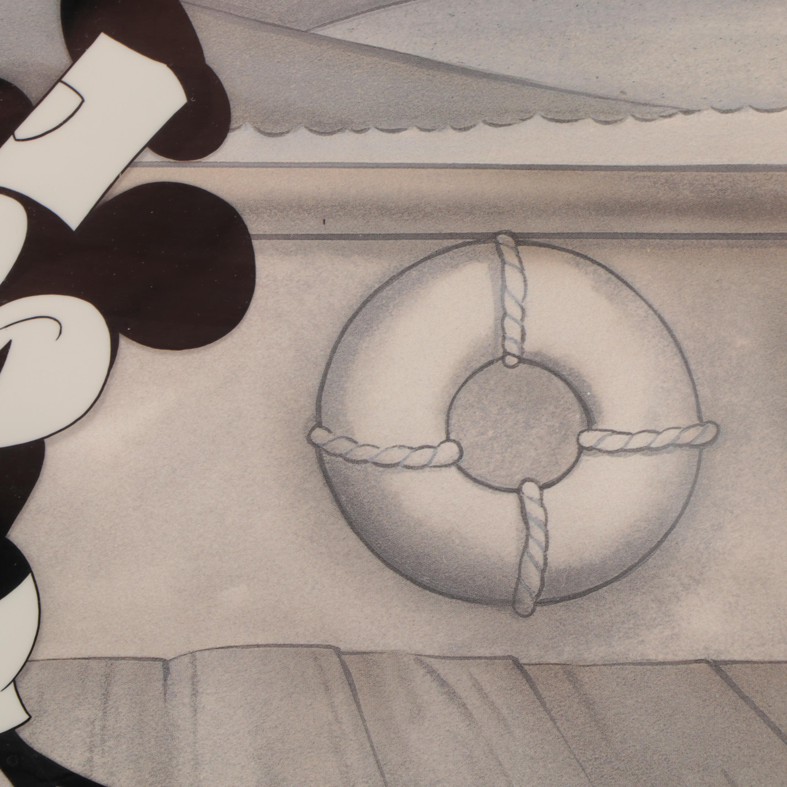 Disney "Steamboat Willie" Recreated Animation Cel Set-Up, 1992
