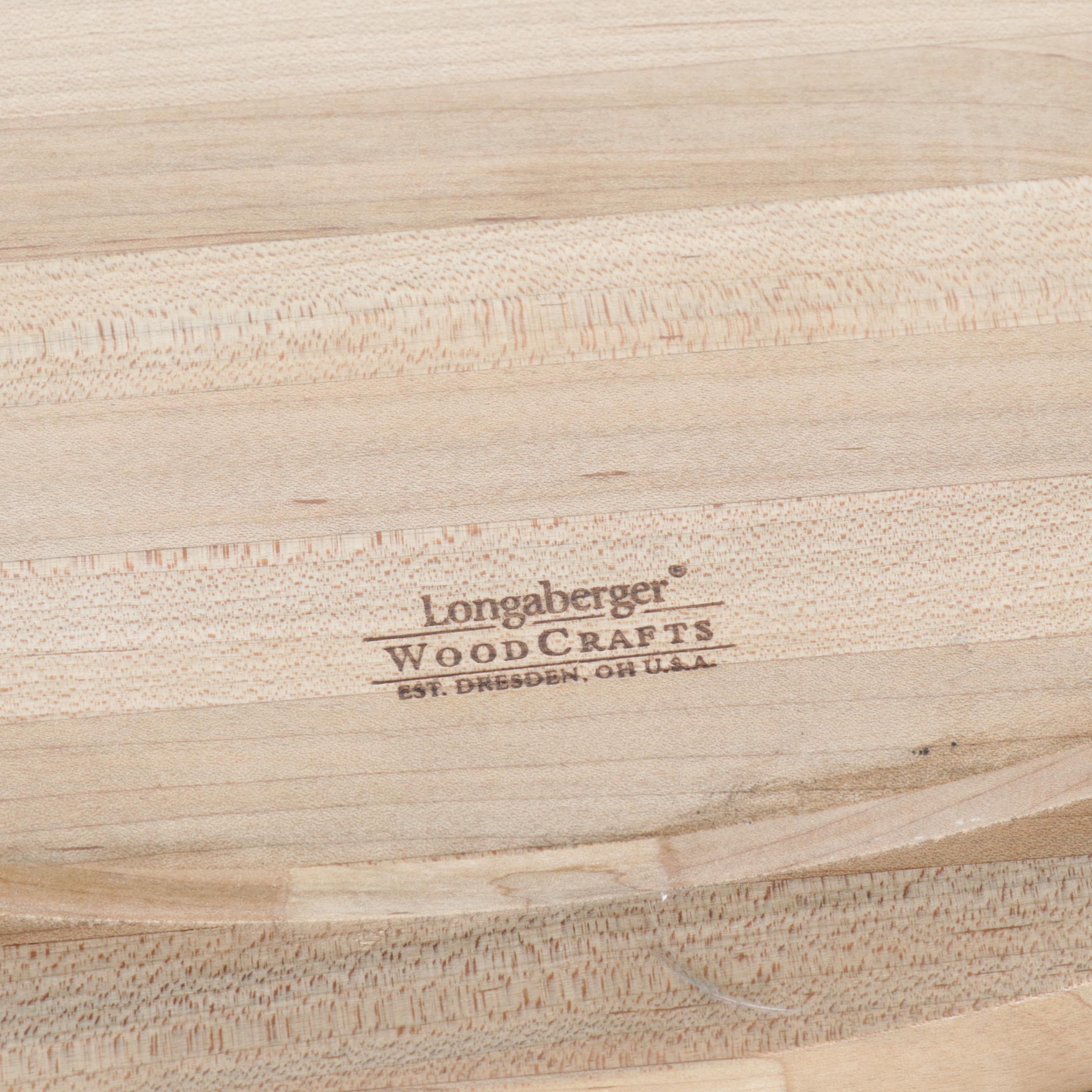 Longaberger Table with Cutting Board Top and Interchangeable Basket Insert