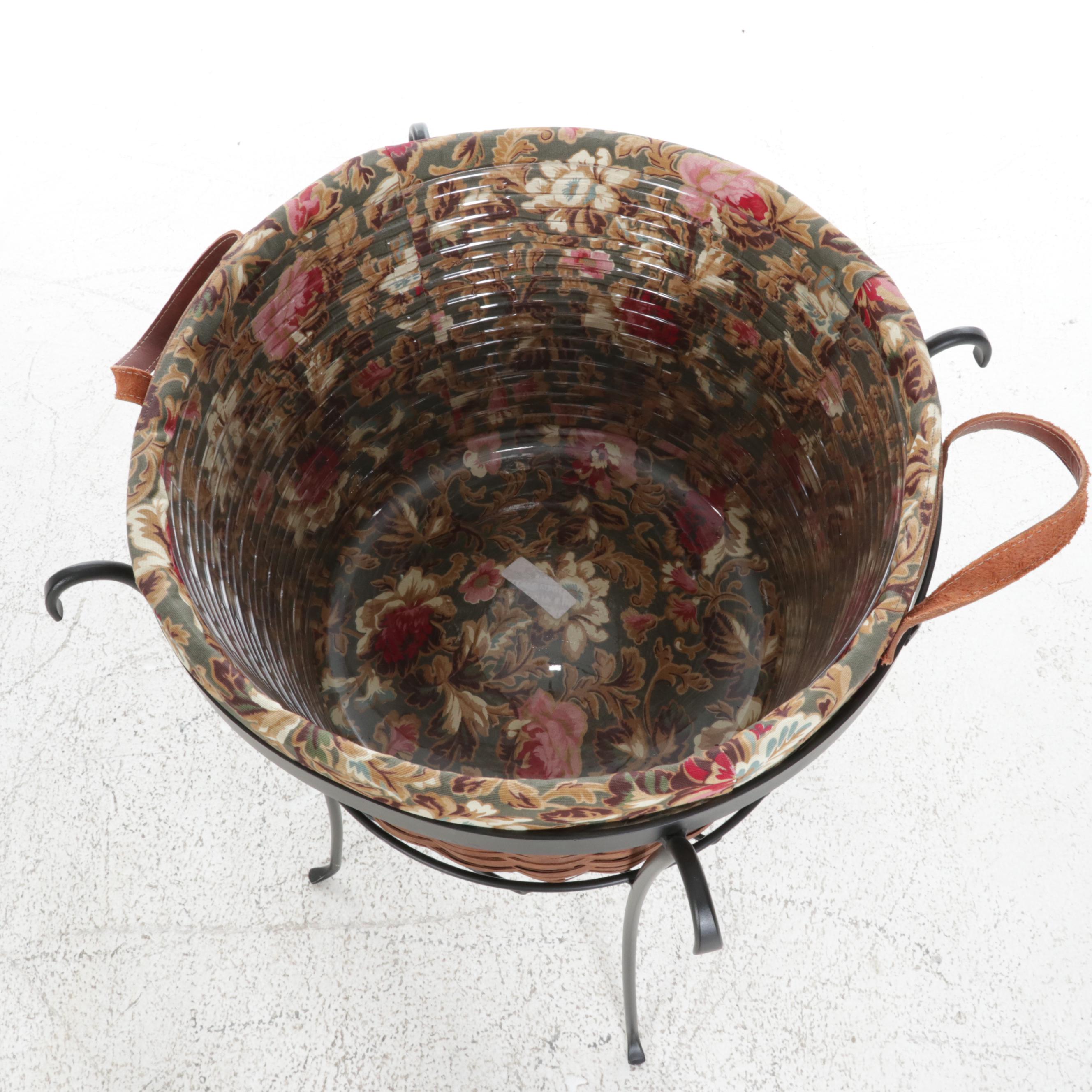 Longaberger Table with Cutting Board Top and Interchangeable Basket Insert